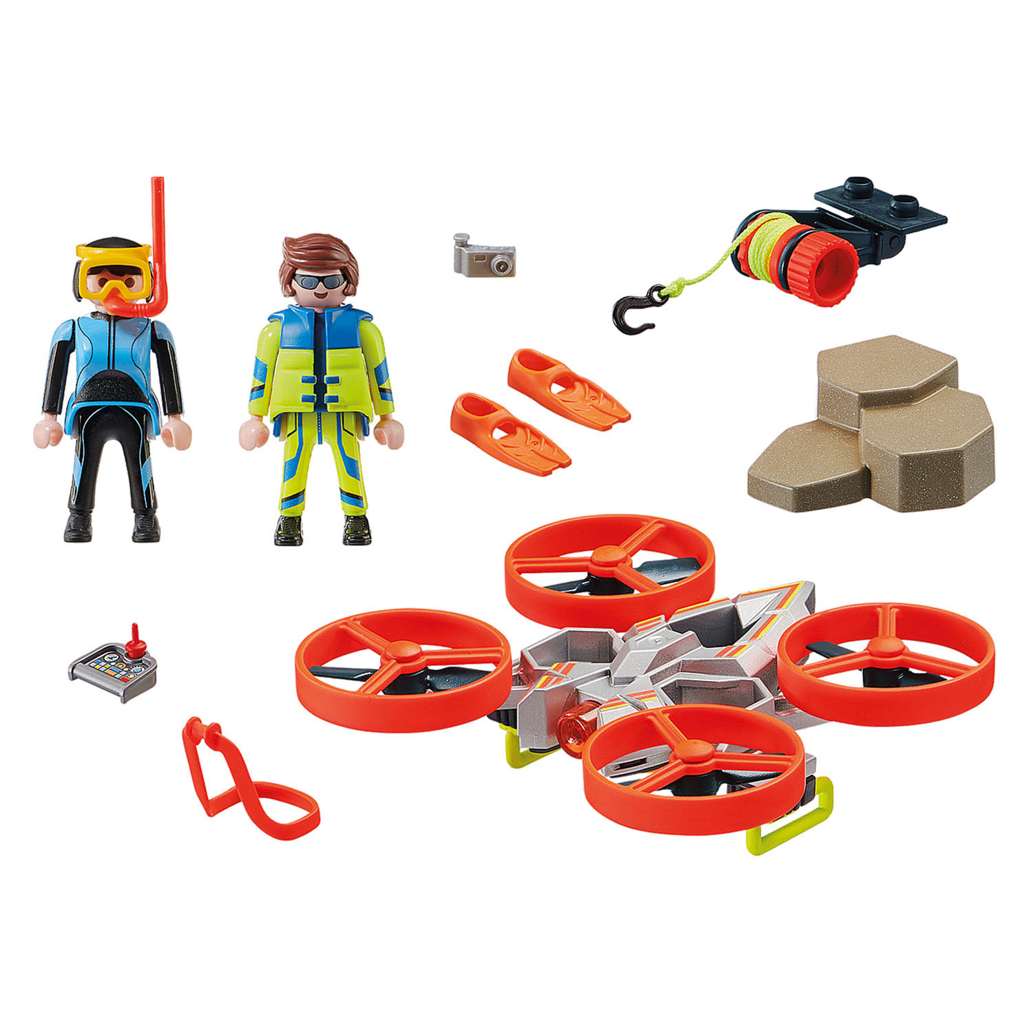 Elasticiteit Gevoelig Ontdekking Playmobil City Action Rescue Diver with Rescue Drone - 70143 | Thimble Toys
