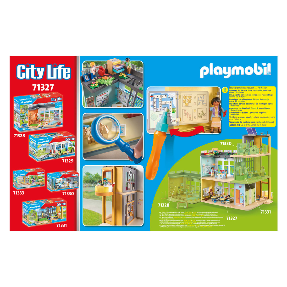 Playmobil 71327 City Life Large School, prédio escolar mobiliado e sem
