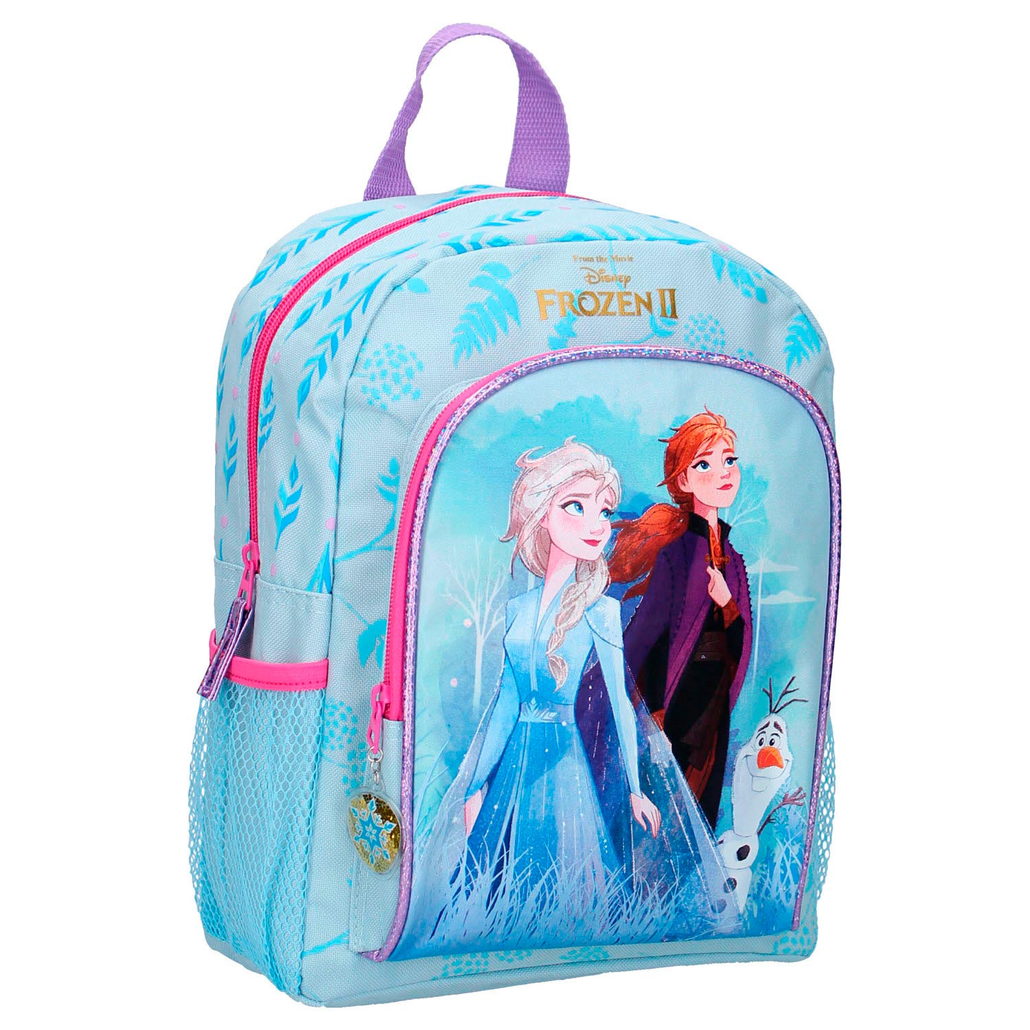 Zaino Frozen II Louder Than Love – Blu, 29x23x10 Cm – Con Anna Ed Elsa – Impermeabile, Spallacci Regolabili, 2 Scomparti