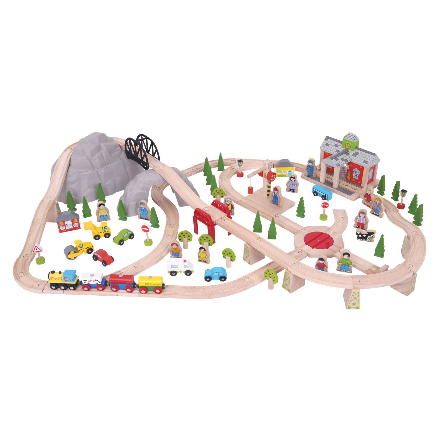 Briljant Leed zonde Bigjigs Wooden Train Set Alps, 112dlg. | Thimble Toys