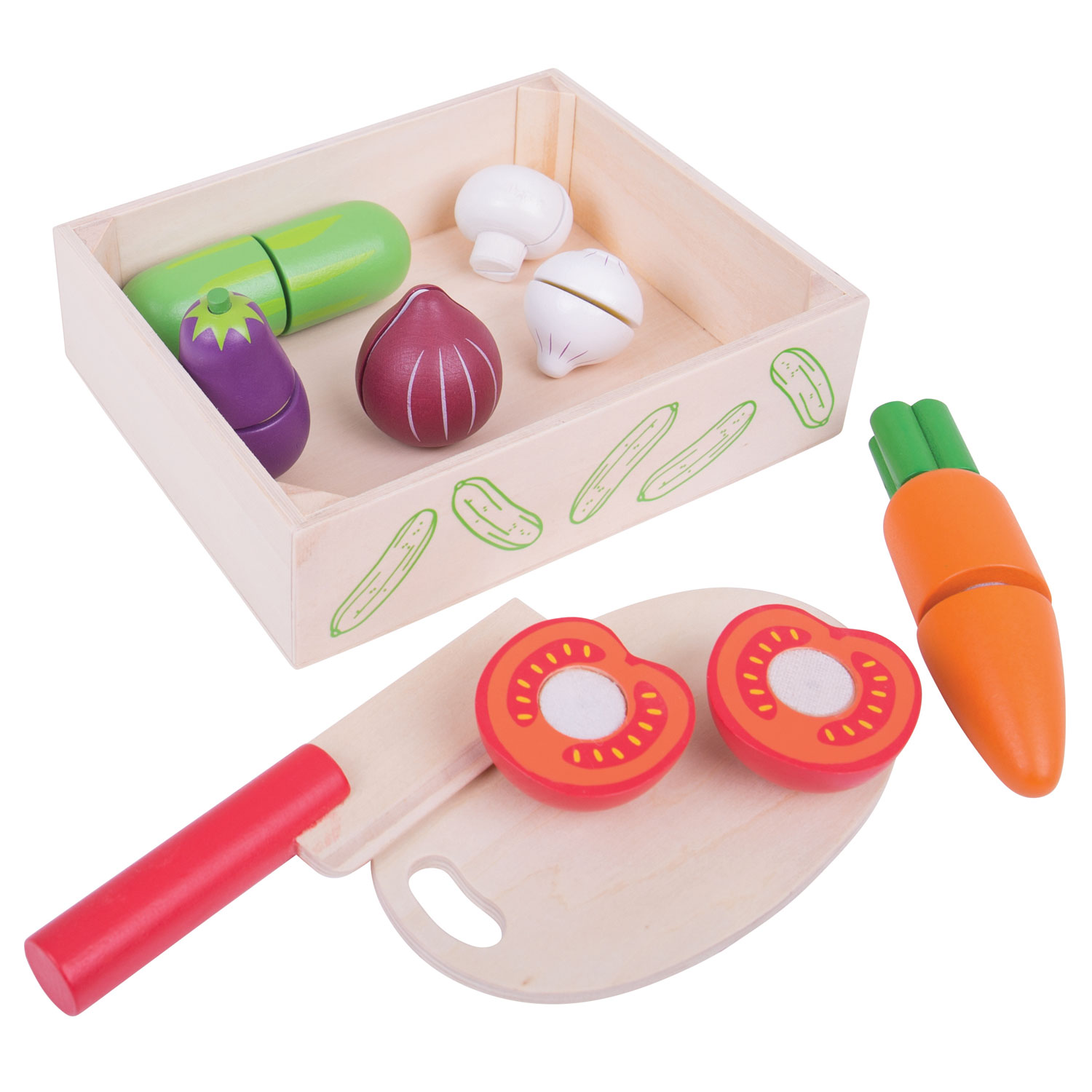 Sliced Eggplant Wooden Toy