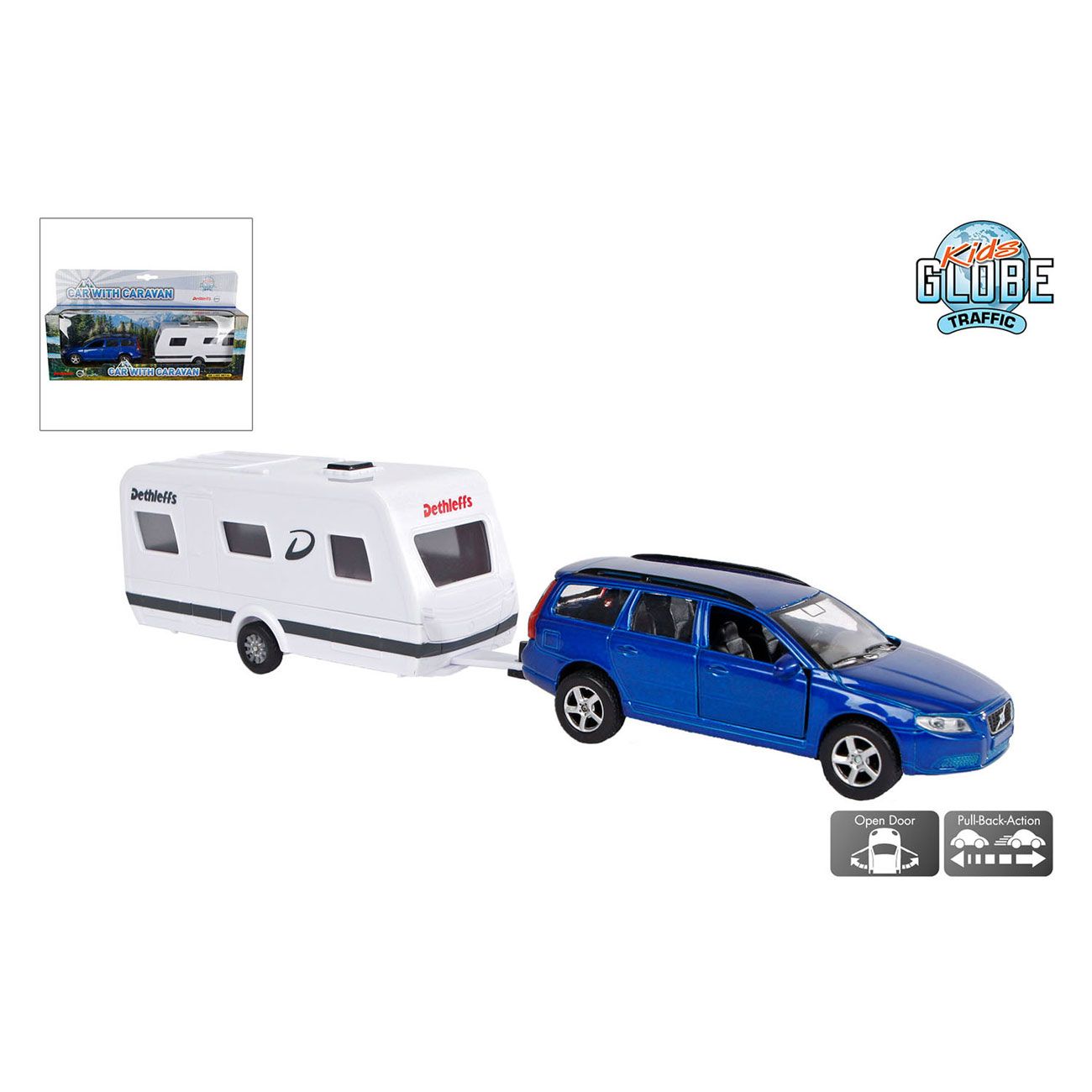 Acheter Kids Globe Volvo V70 avec caravane Dethleffs en ligne?
