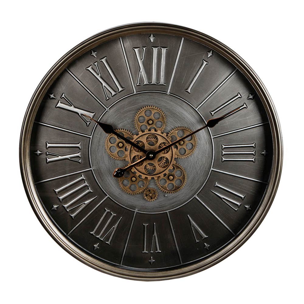 opschorten volume Jaarlijks Wall clock with visible clockwork punched steel, 60cm | Thimble Toys