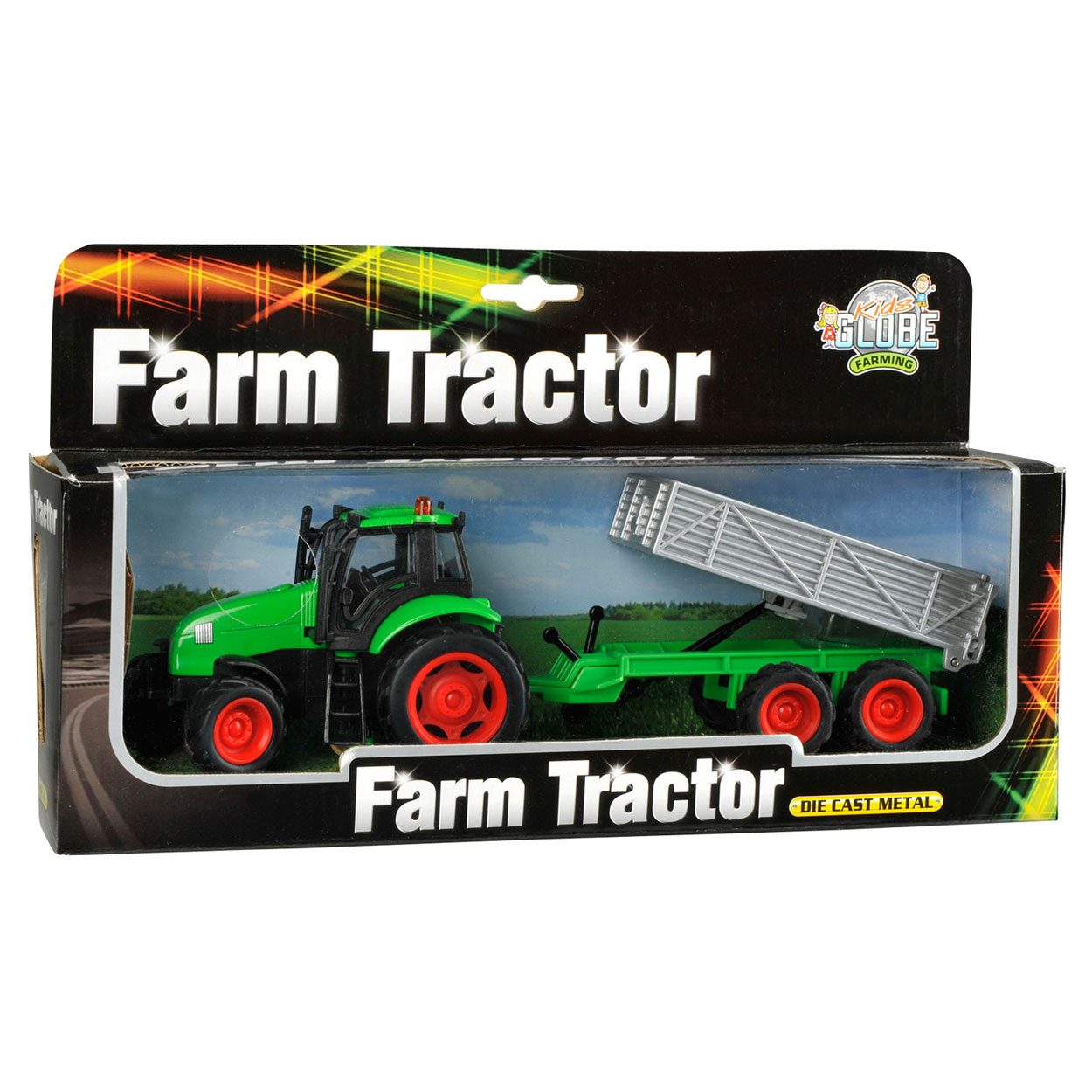 Kids Globe Tractor with Trailer Light & Sound 1:32