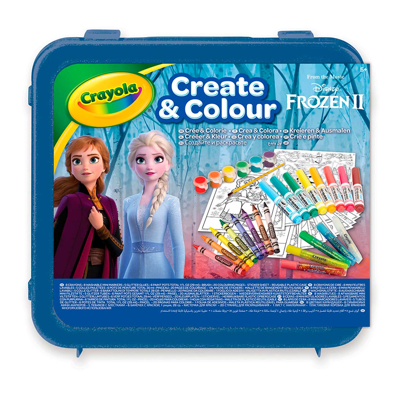 Crayola Frozen 21 Color case All that Glitters   Thimble Toys