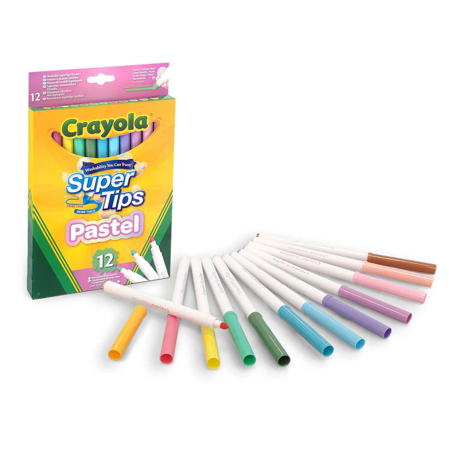 CRAYOLA SuperTips Washable Felt Tip Colouring Pens (Pack of 24)