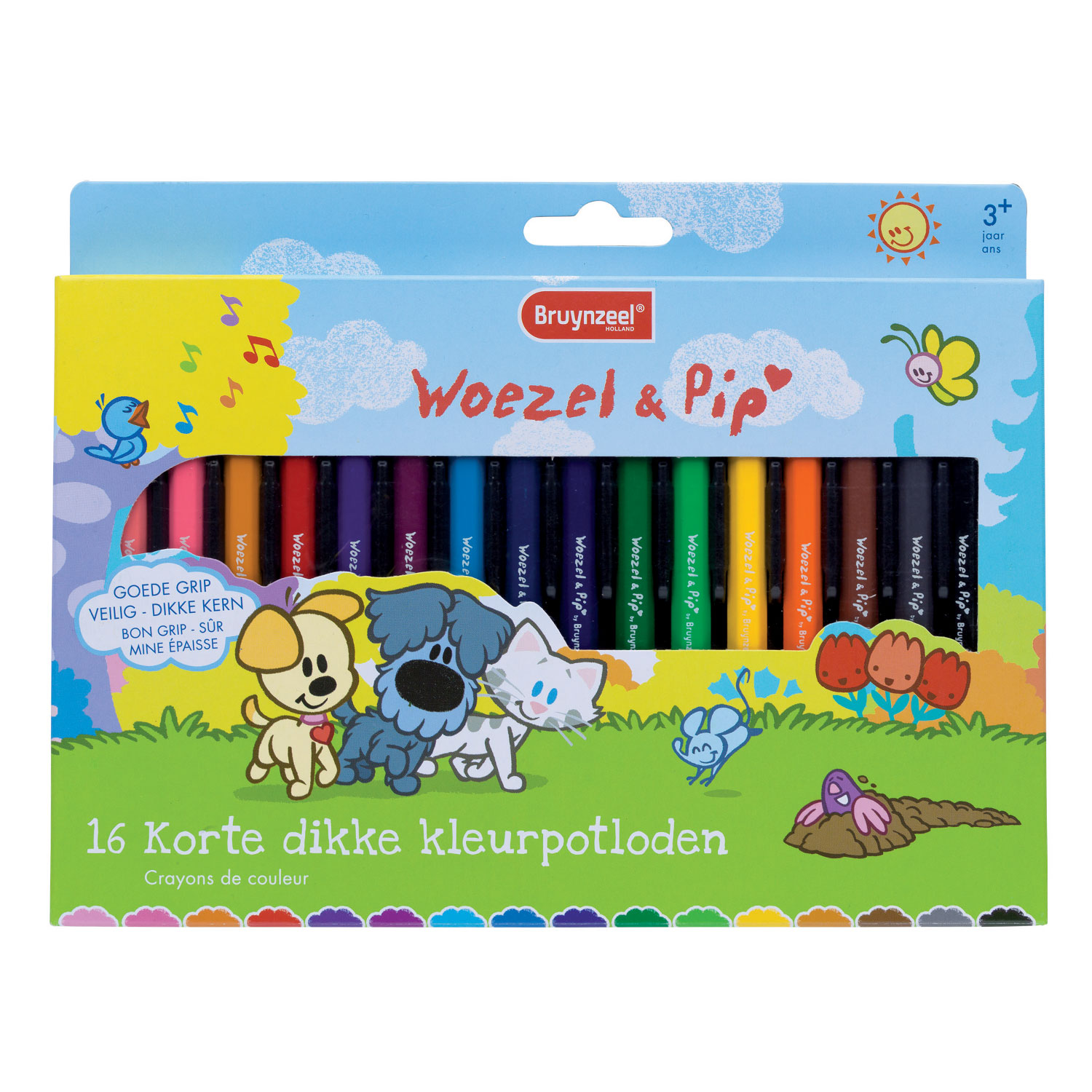 suiker Hertog lading Bruynzeel Woezel & Pip Korte Dikke Kleurpotloden, 16st. | Thimble Toys