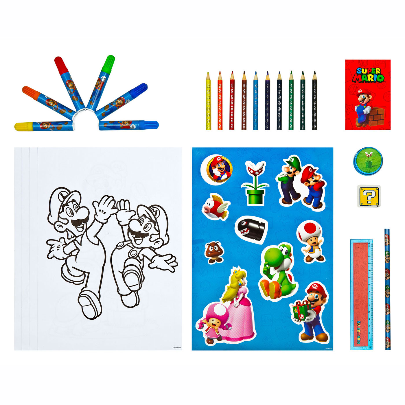 Super Mario Coloring Book, B5, Stationery