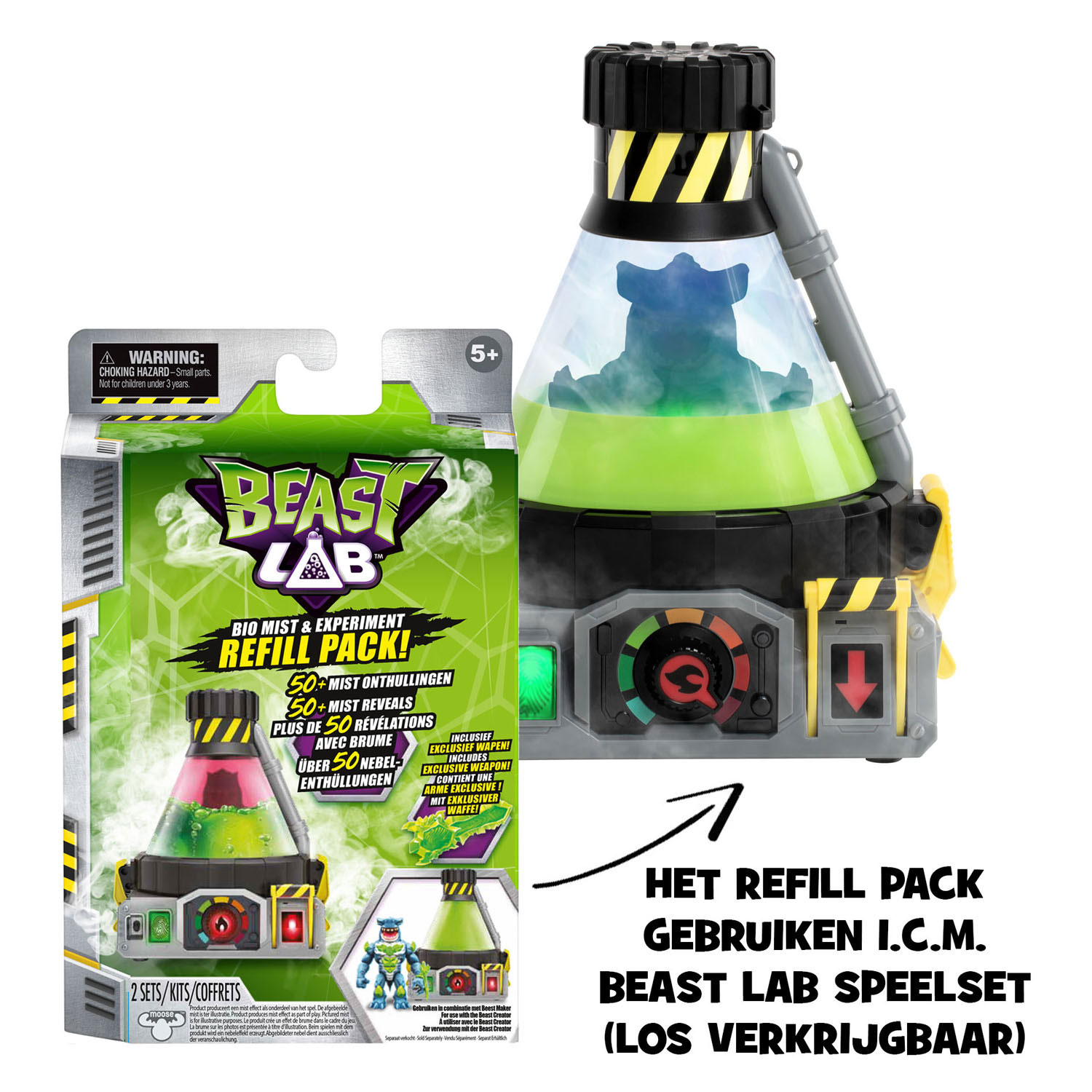 Beast Lab Bio Mist Refill Pack, Includes 2 Experiments, Weapon and 50+ Bio  Mist Reveals, Ages 5+