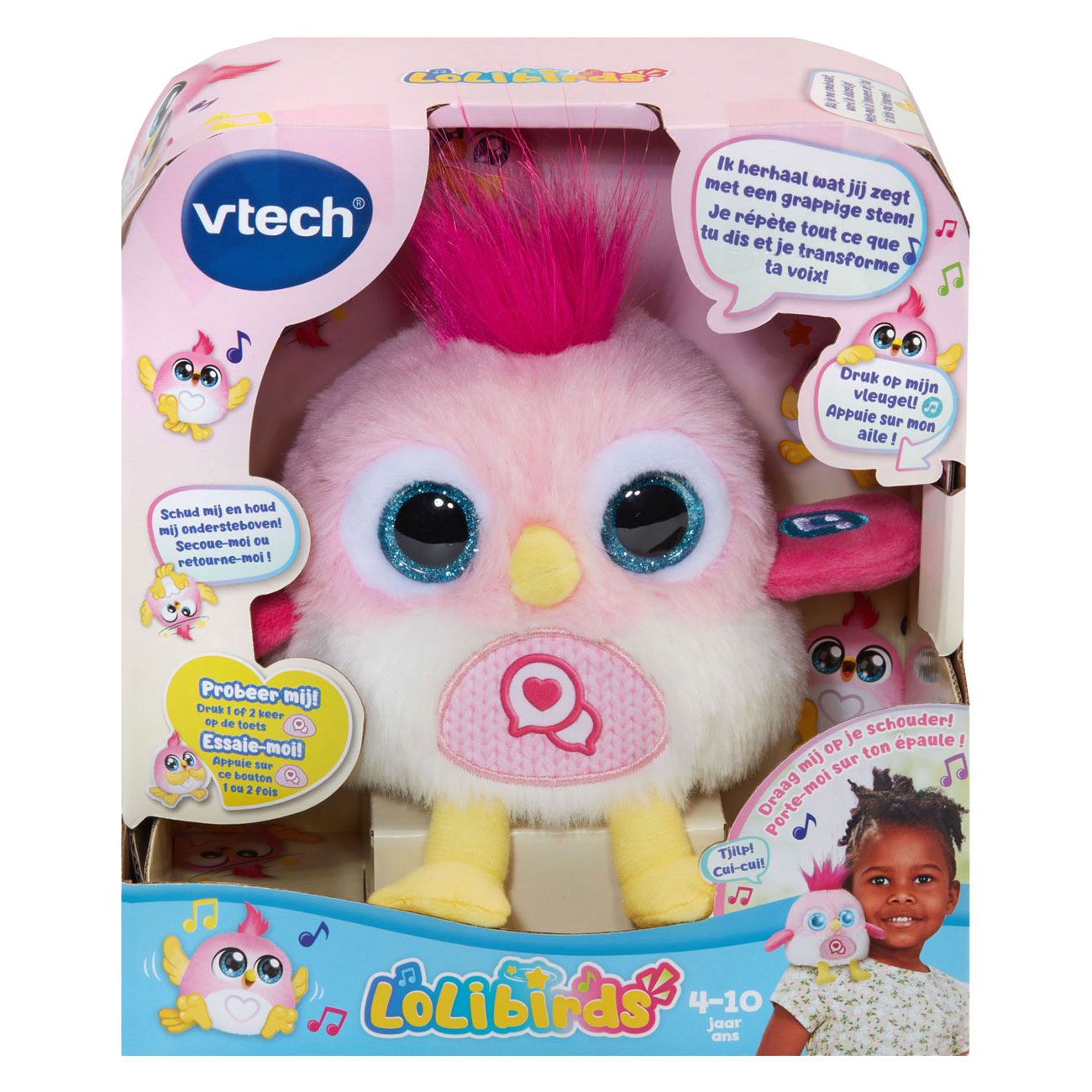 VTech LoliBirds - Uccellino Interattivo Blu Con Microfono E Sensore Di Movimento, Giocattolo Per Bambini