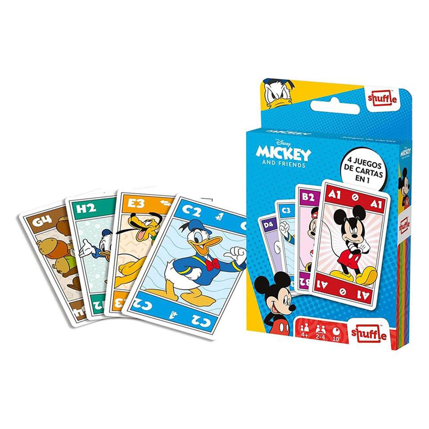 strijd Promoten stopcontact Shuffle Kaartspel 4in1 Mickey & Friends | Thimble Toys