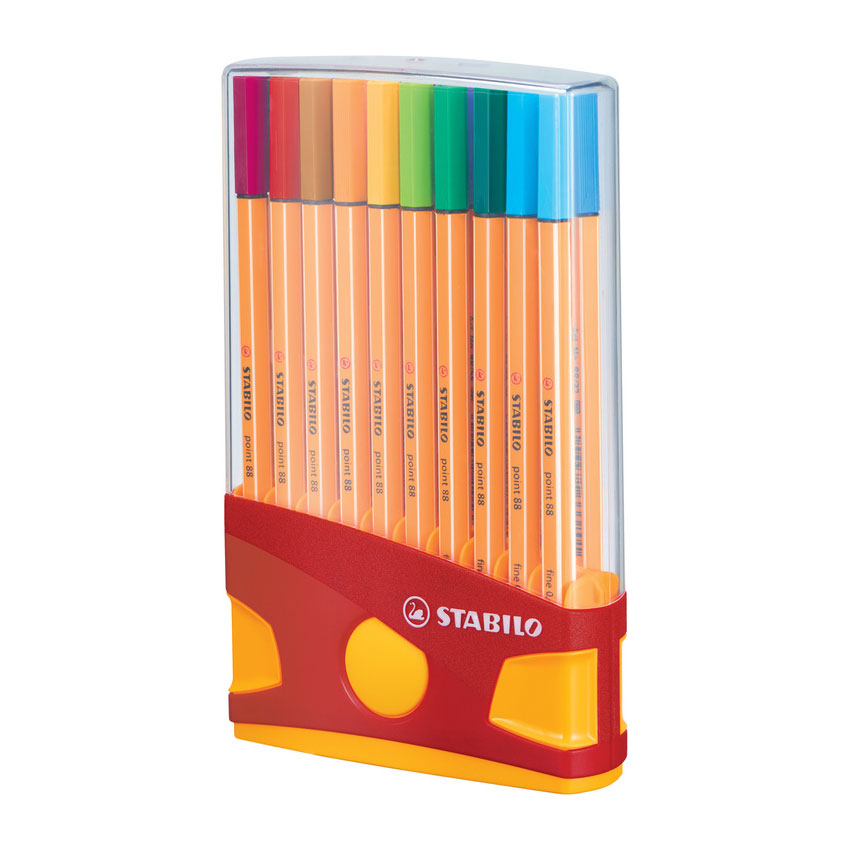 schakelaar Forensische geneeskunde Nauwgezet STABILO point 88 Color parade Red / Orange, 20 pieces. | Thimble Toys