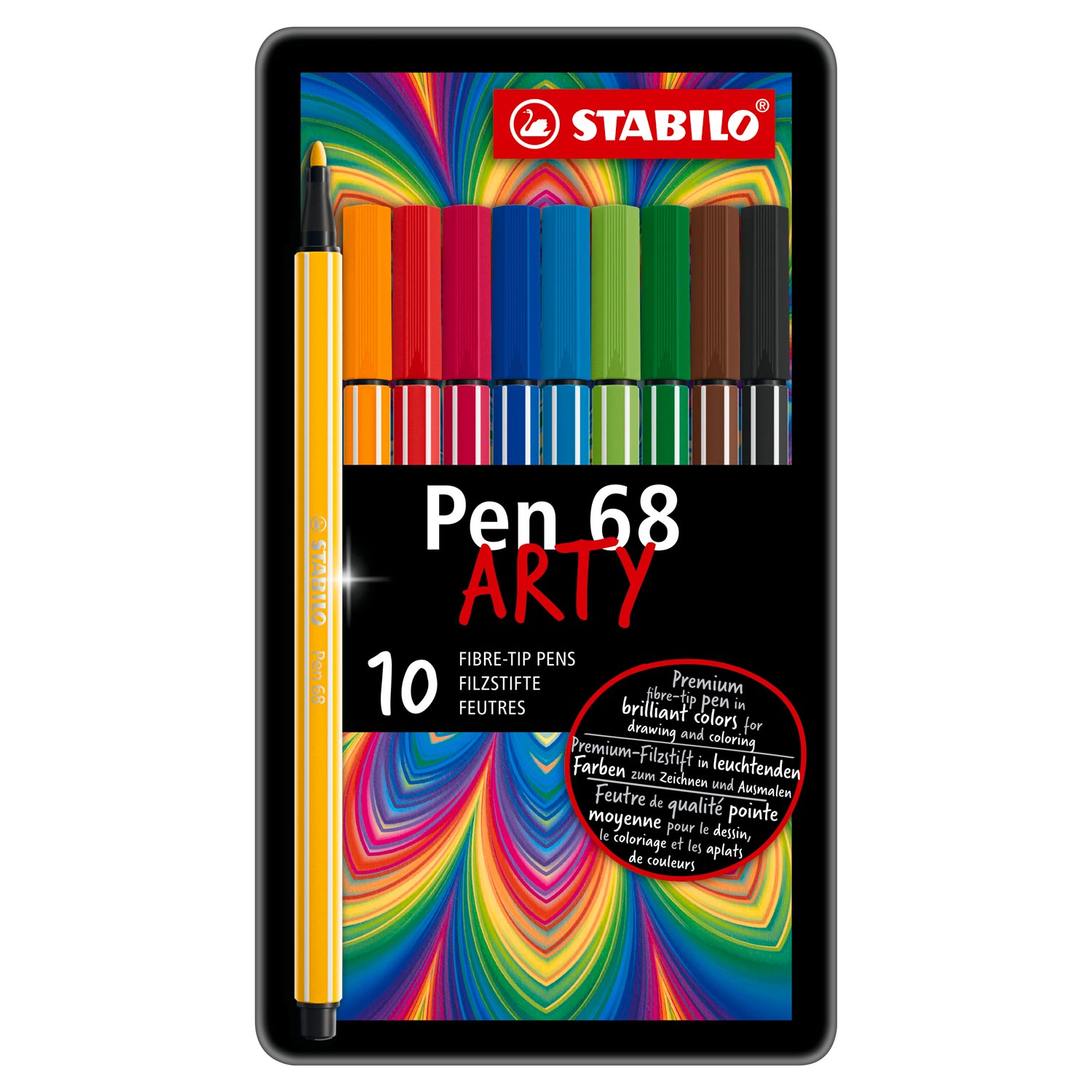 STABILO Pen 68 in Metal Box, 10 col.