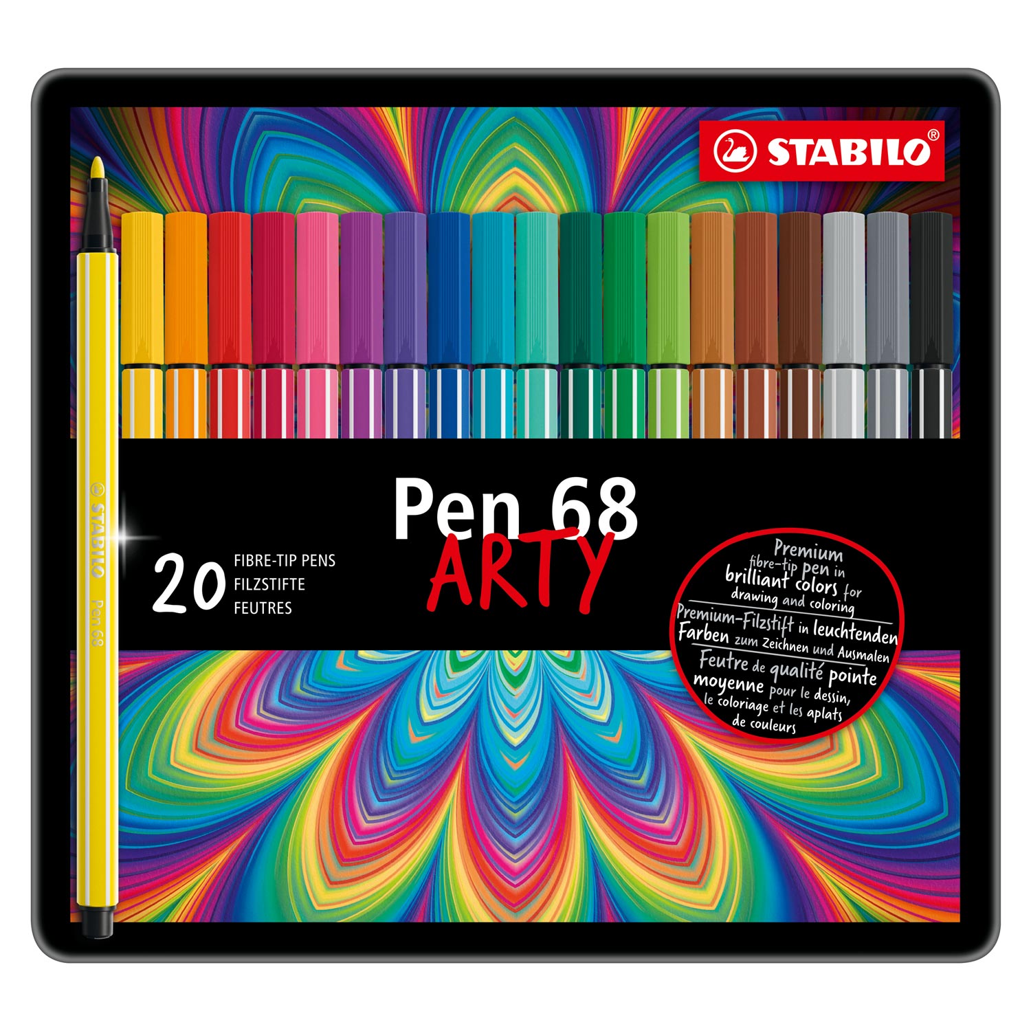 STABILO Pen 68 Tin Set, Set of 20, Multicolor