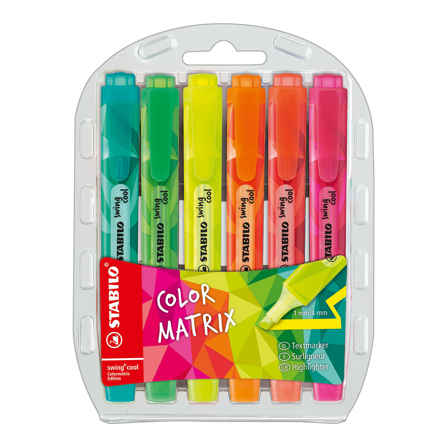 STABILO Swing Cool Highlighter Marker Pens - 1-4mm - Set of 8 Colours