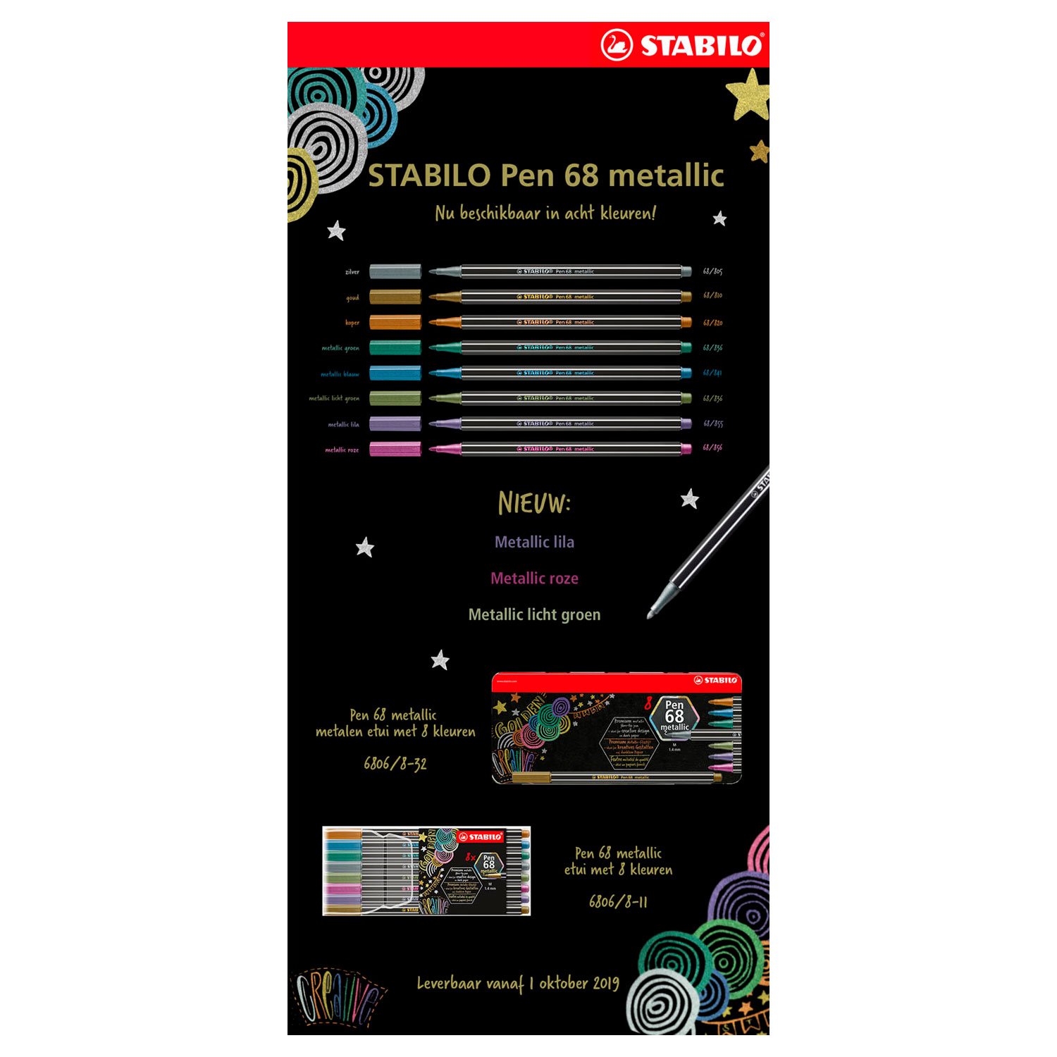 Feutre Stabilo Pen 68 - 810 Metallic Or
