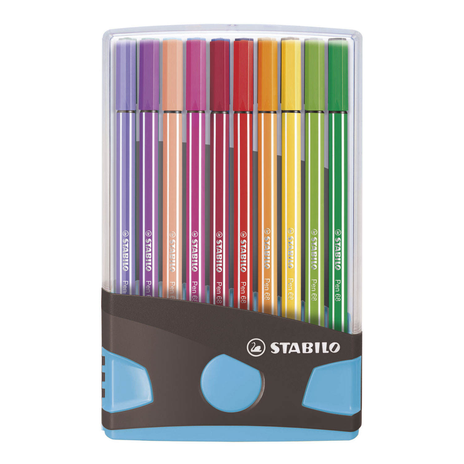 Raak verstrikt Kast kortademigheid STABILO Pen 68 Colorparade Anthracite / Light blue, 20 pieces. | Thimble  Toys
