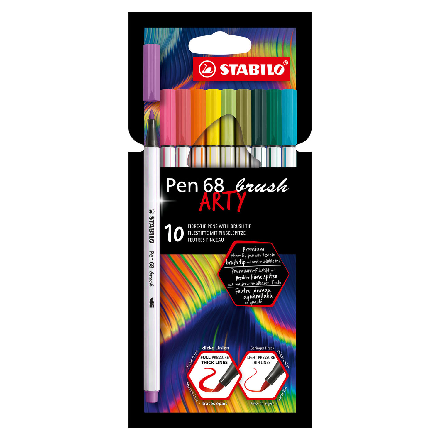 STABILO Pen 68 ARTY Felt-tip pens, 10 pcs. | Thimble Toys