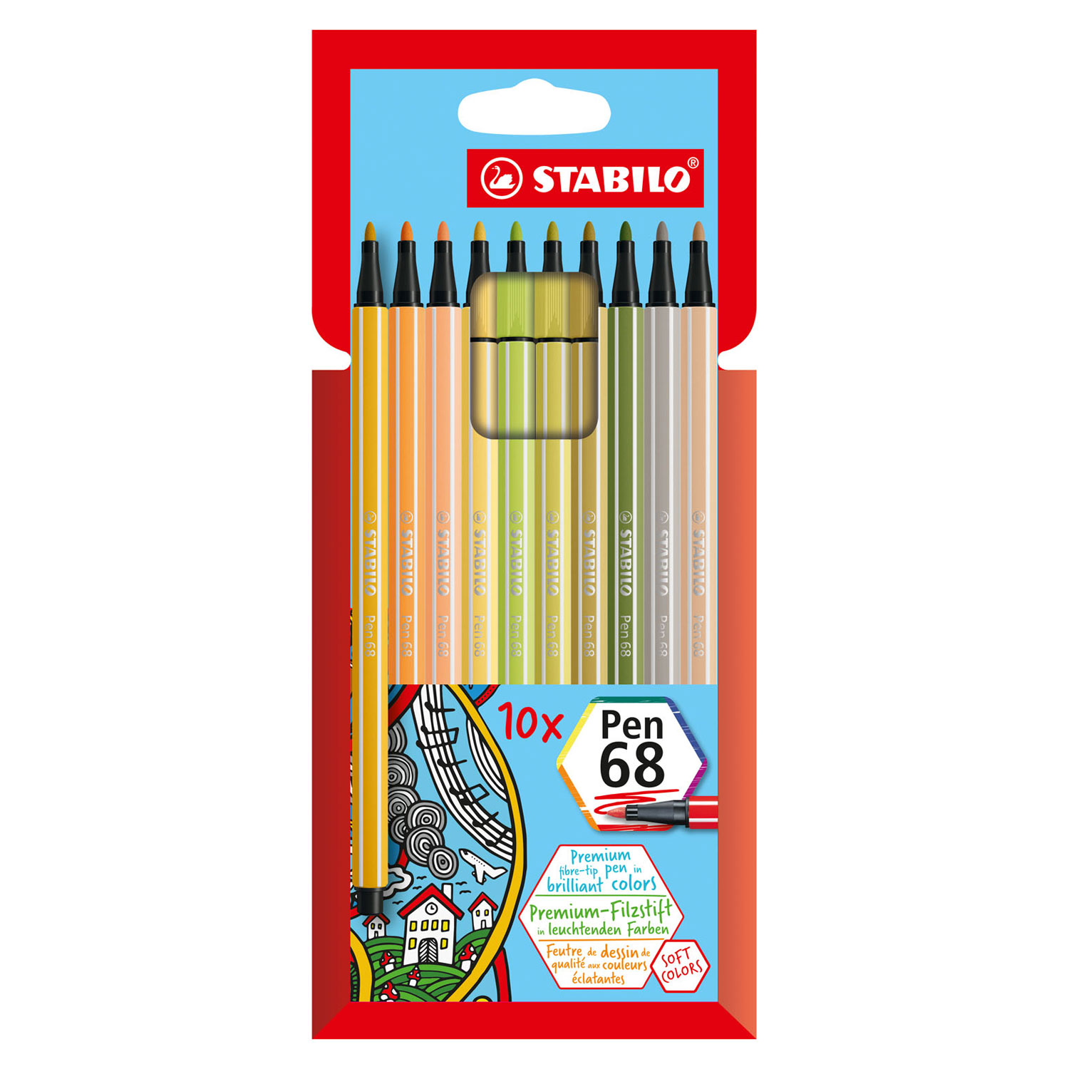 STABILO Pen 68 Felt-tip pens, 10 pcs.