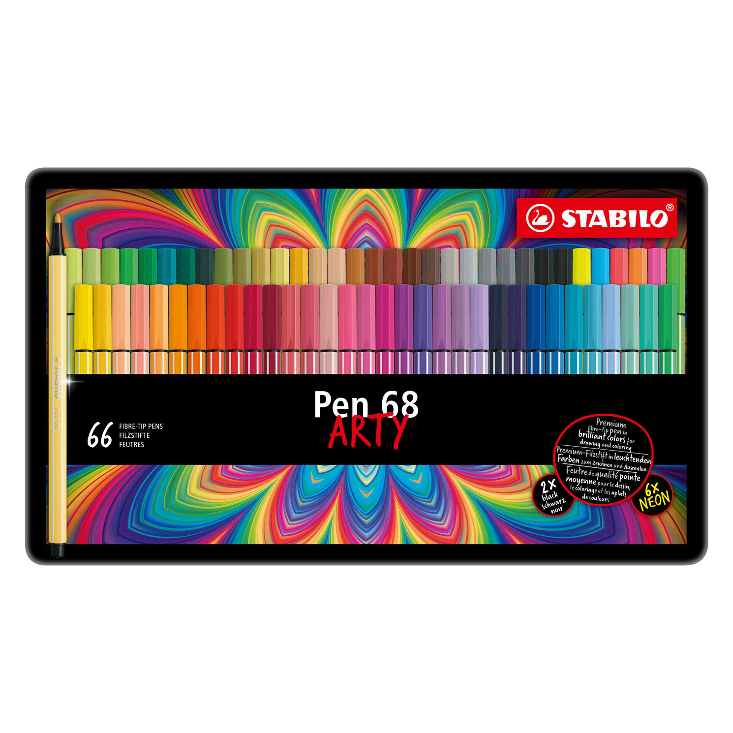 STABILO® Pen 68 - Brush - Tin 15 Pack