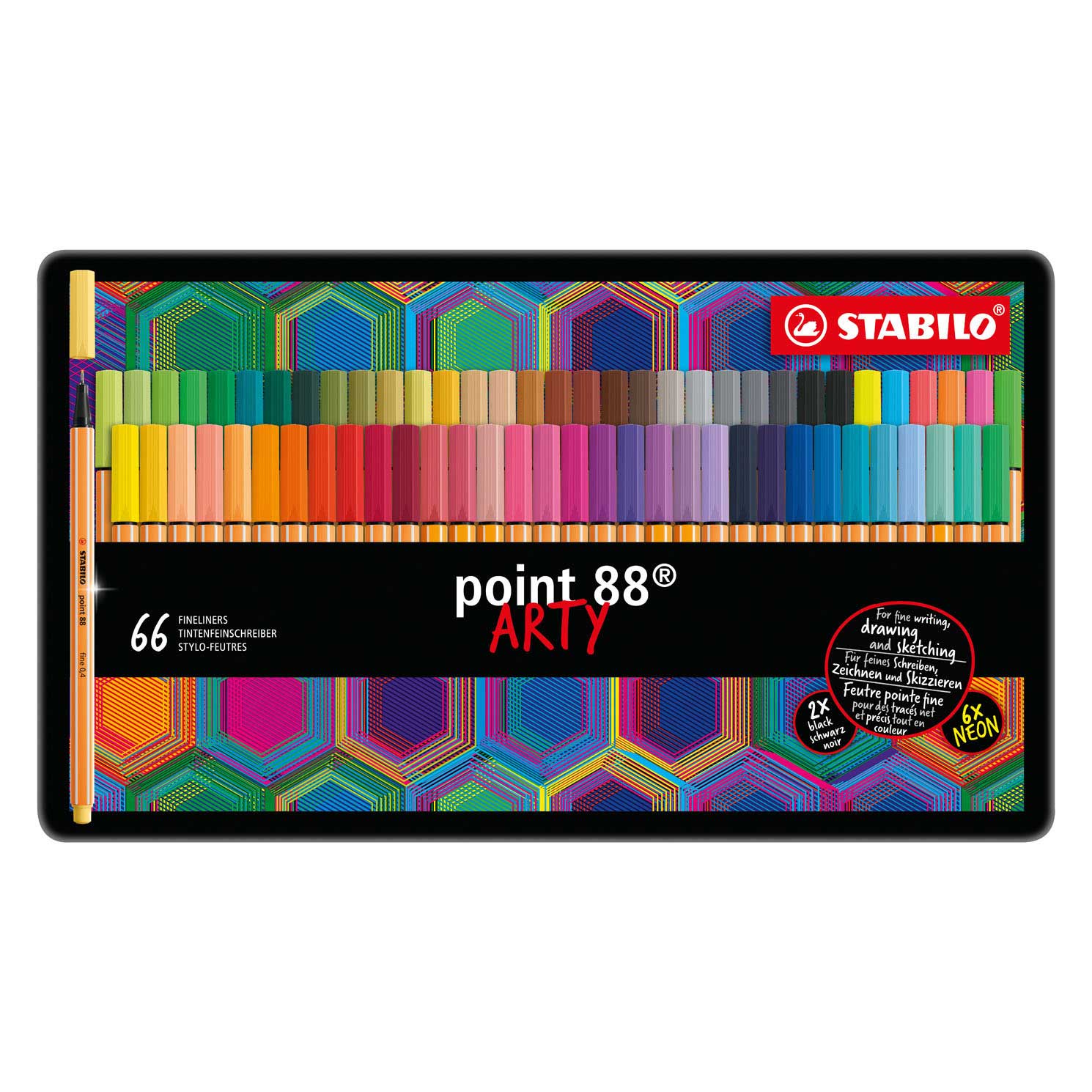 Stabilo Point 88 Fineliner Pen - Black - Pack of 10