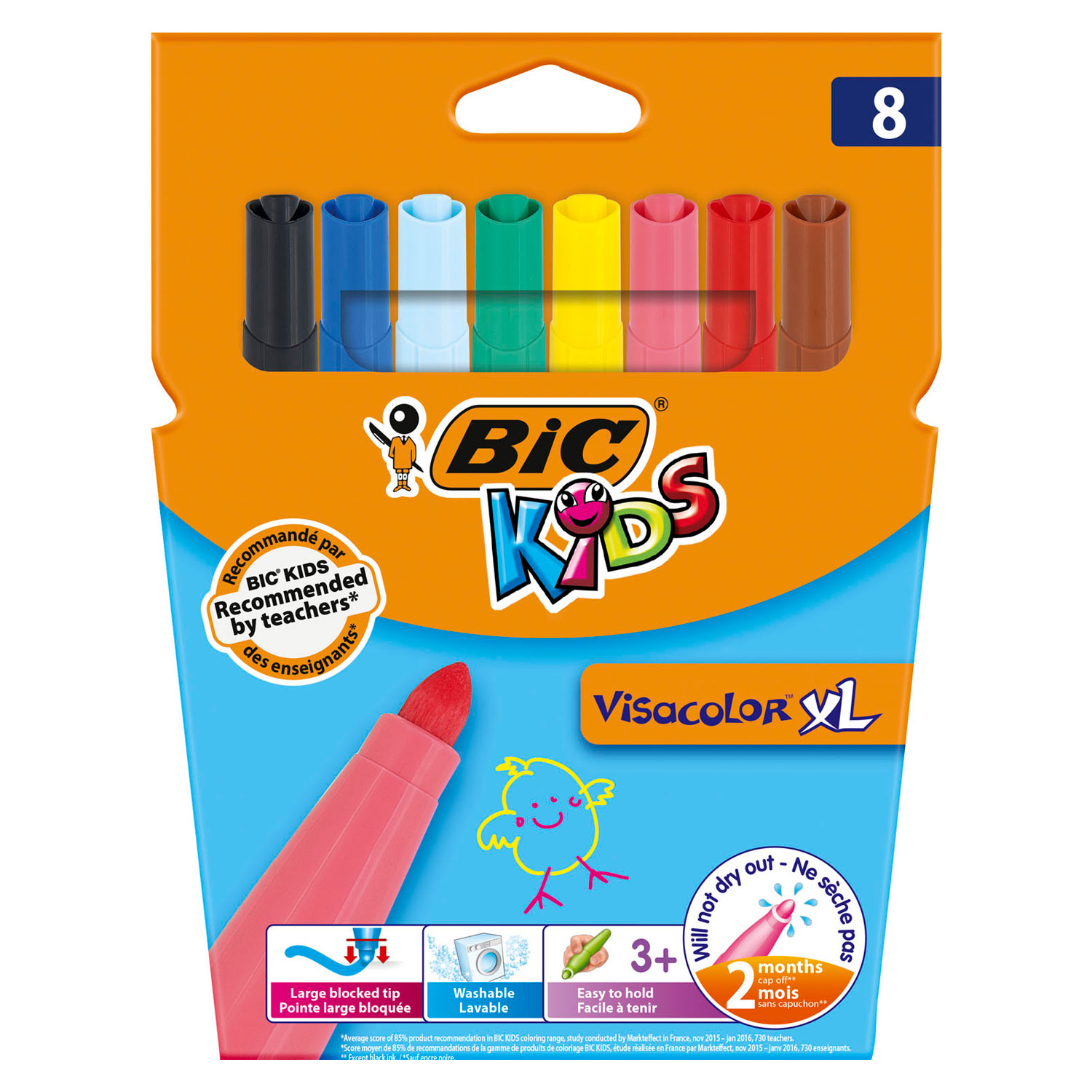 BIC Kids Kid Couleur 12 Feutres de Coloriage