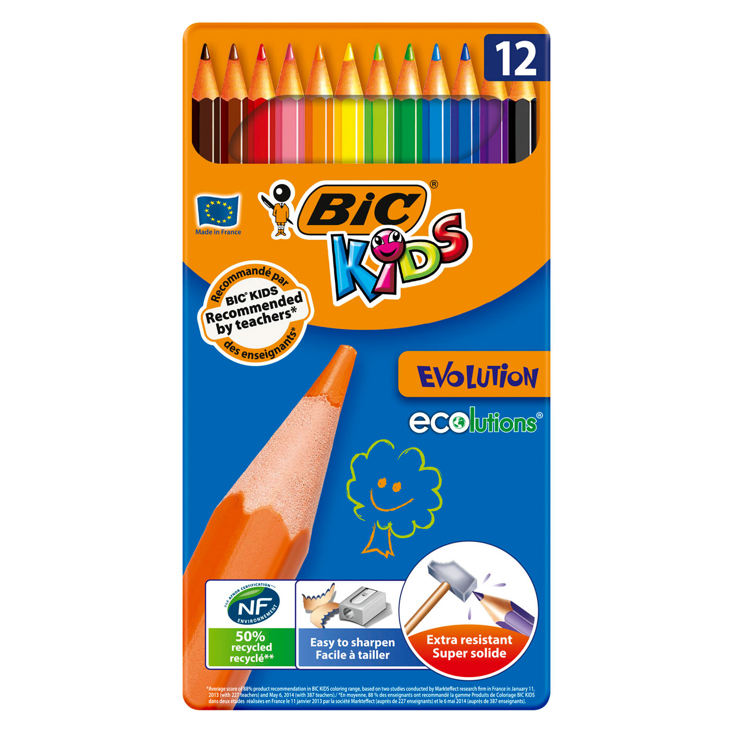  BIC Kids Evolution ECOlutions Colouring Pencils 24 Pack : Toys  & Games