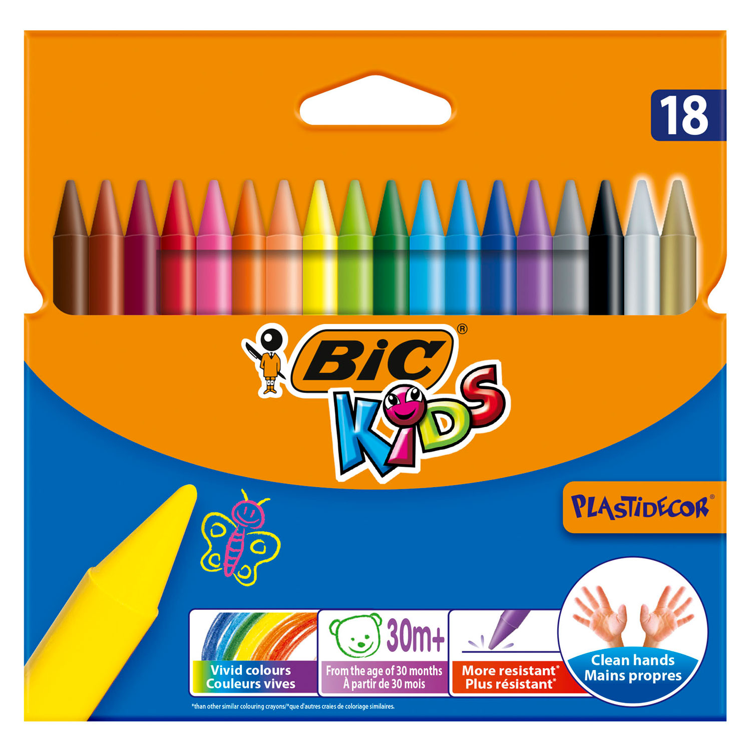 Bic Kids Plastidecor 18 Craies de coloriage 