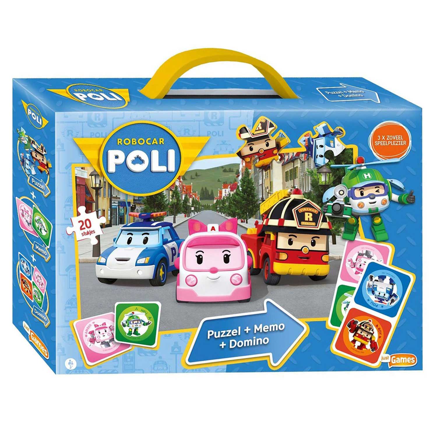 ergens bij betrokken zijn pastel Echt Robocar Poli - 3in1 Games box | Thimble Toys