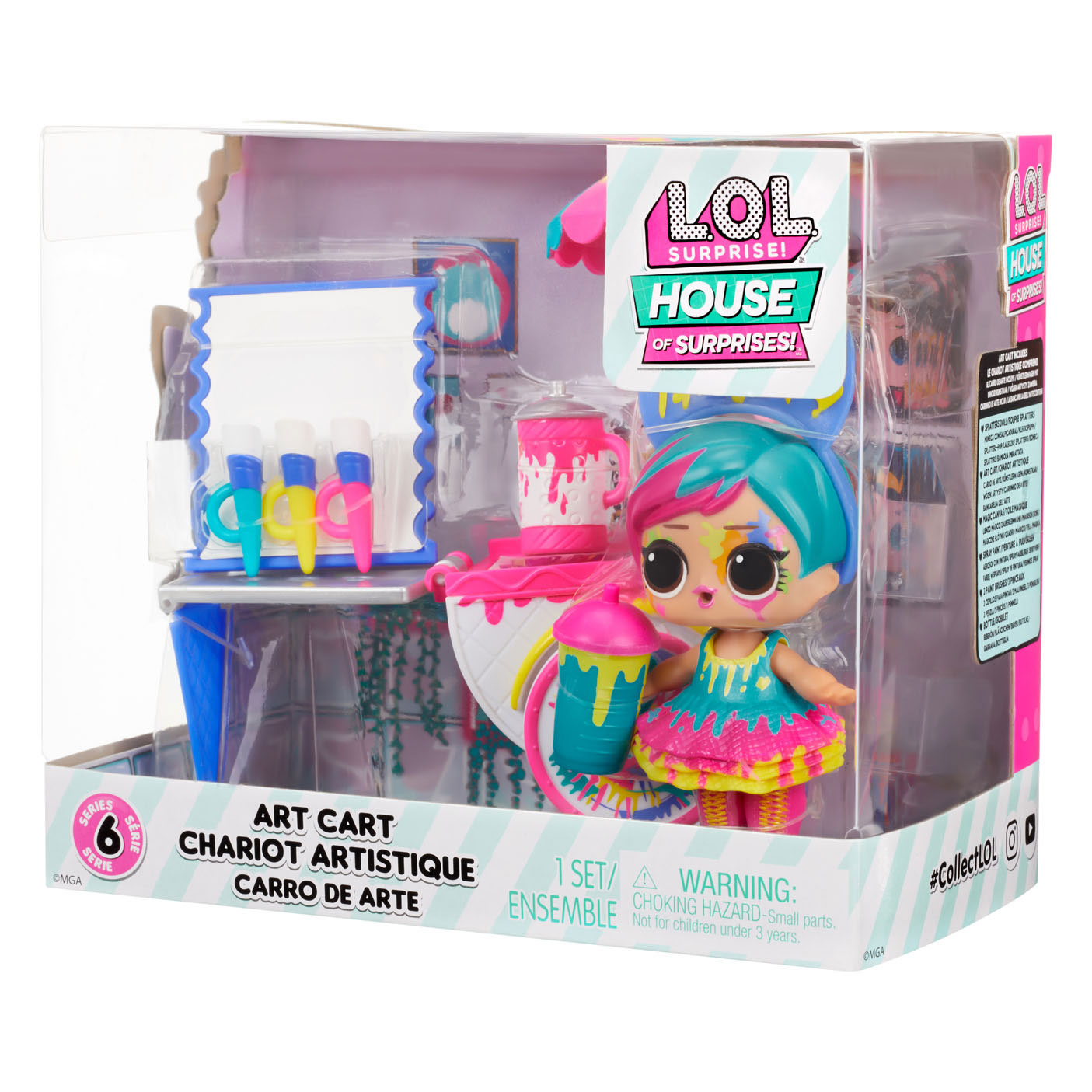 LOL Splatters Doll House of Surprises Art Cart Furniture Set Playset  Dollhouse