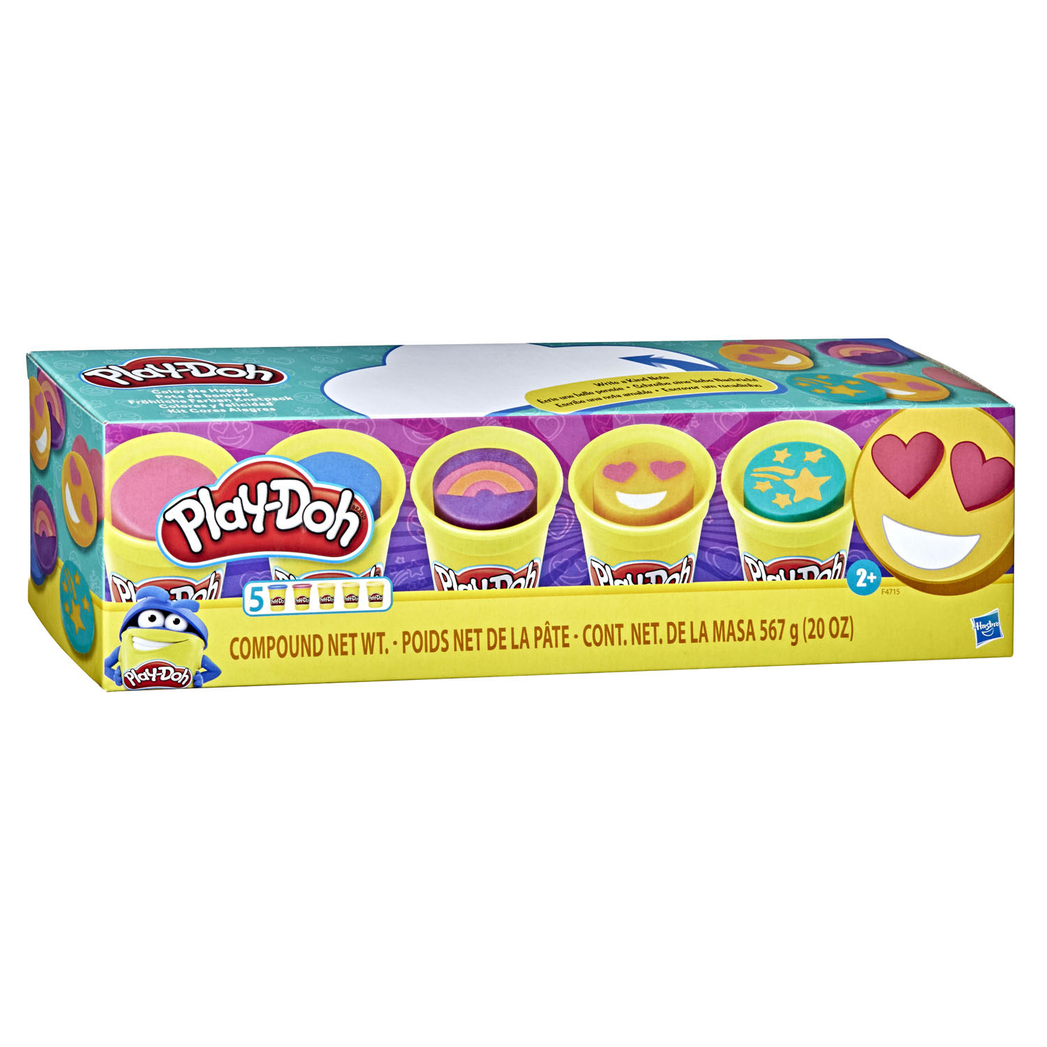 Play-Doh Color Me Happy 5-Pack with 3 Emoji-Inspired Cans for Kids
