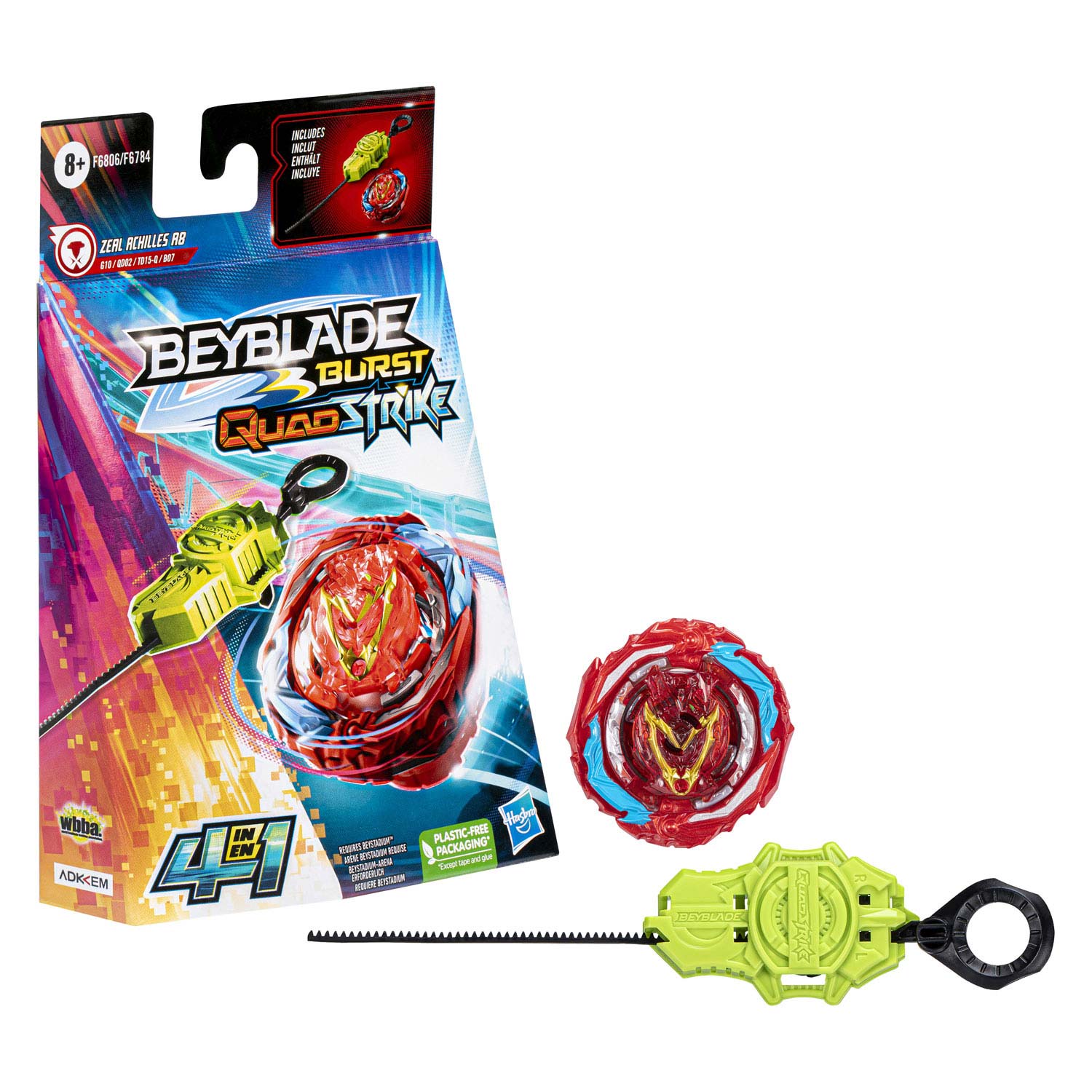 Beyblade Burst QuadStrike QuadStrike Zeal Achilles Shooting Top 