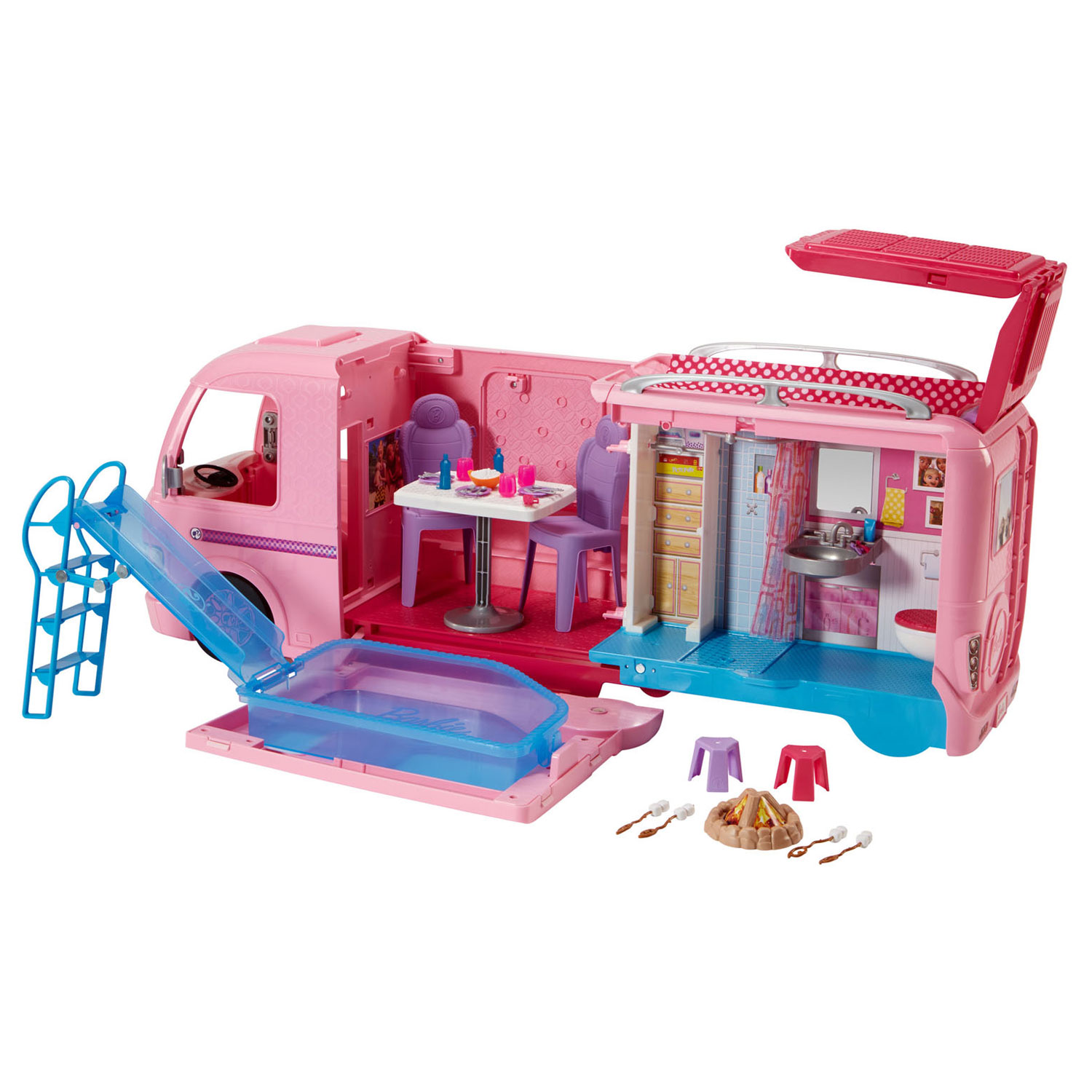 wit acuut tiener Barbie Camper | Thimble Toys