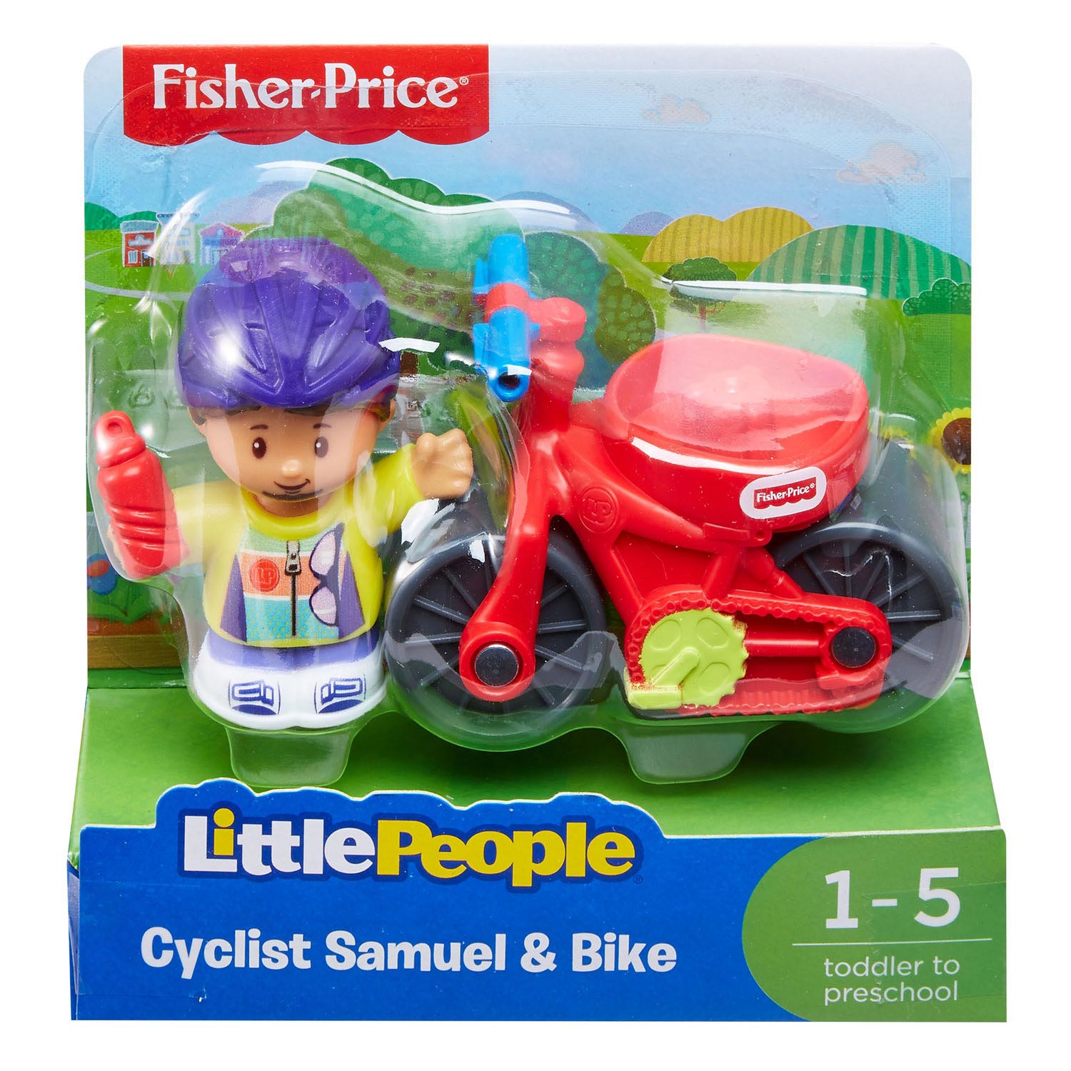 Fisher-Price Little People Radfahrer Samuel & Fahrrad Figur Packung 