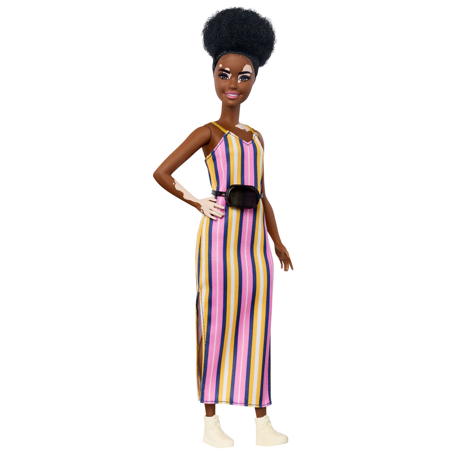 Licht halsband Tub Barbie Fashionistas pop - Gestreepte jurk | Thimble Toys