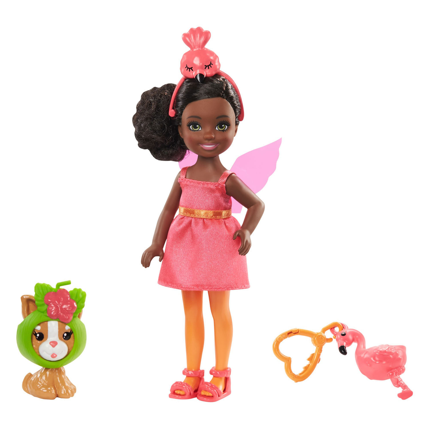 Transformator room lijden Barbie Chelsea Verkleed pop - Flamingo | Thimble Toys