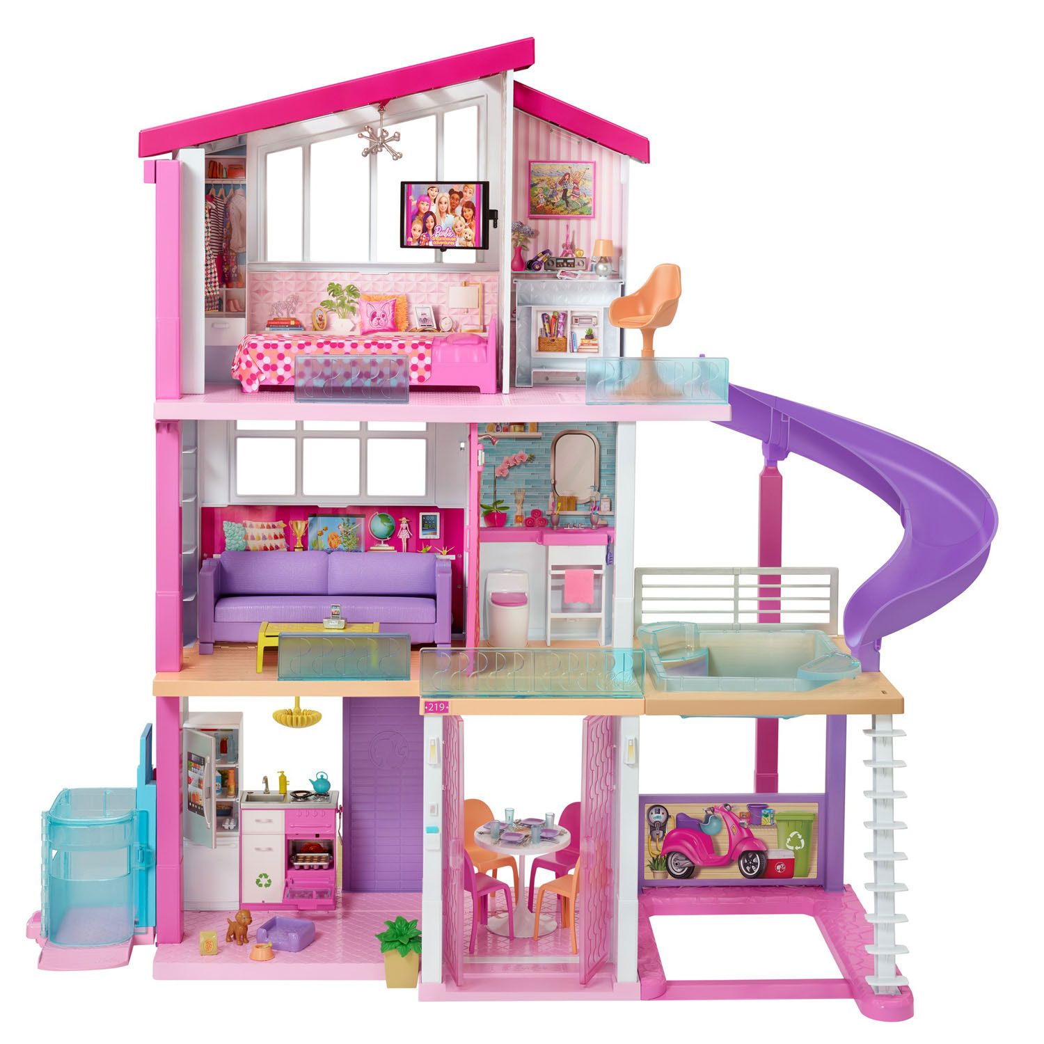 Sloppenwijk Permanent attribuut Barbie Droomhuis met Lift | Thimble Toys