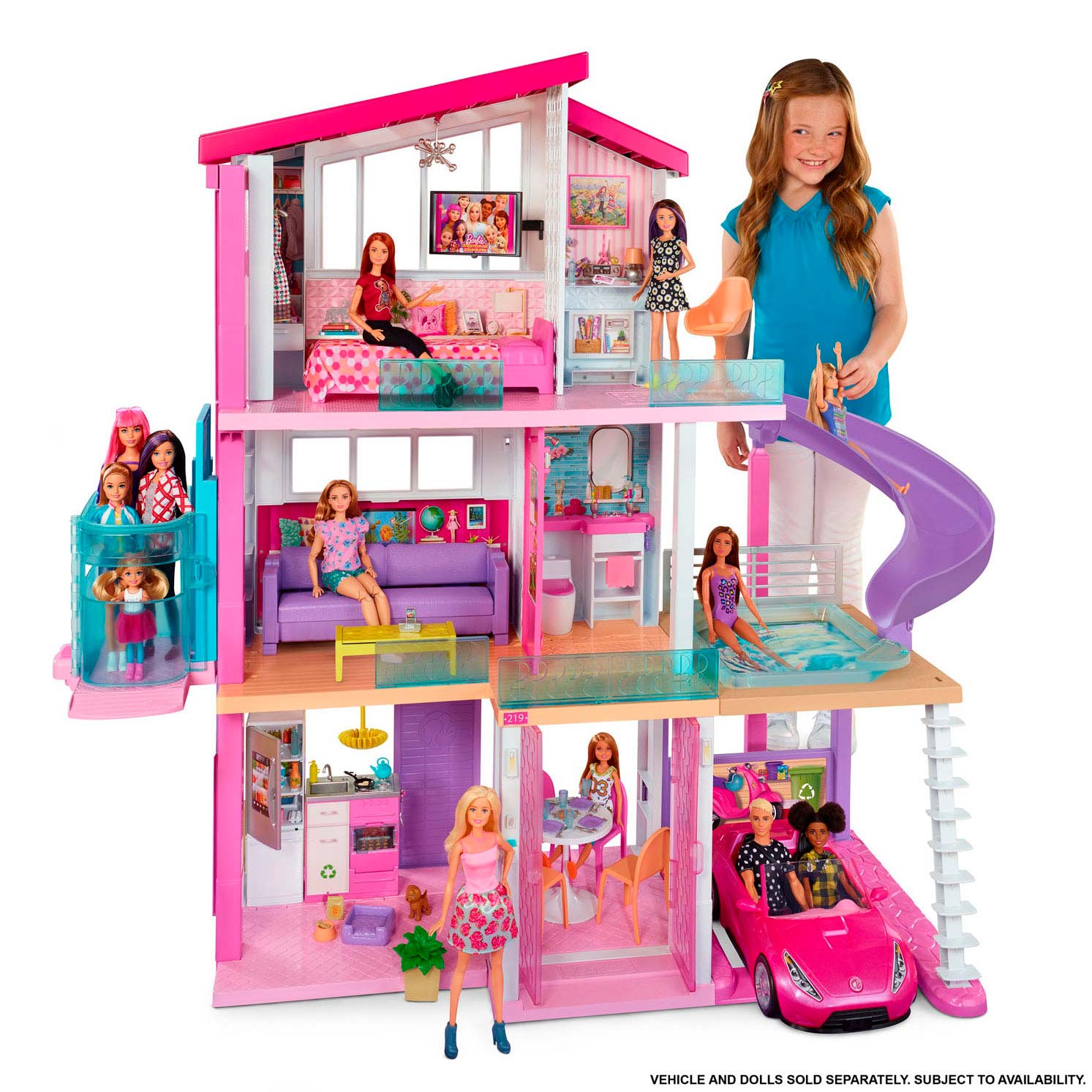 Toeval kruising Politie Barbie Dream House with Lift | Thimble Toys