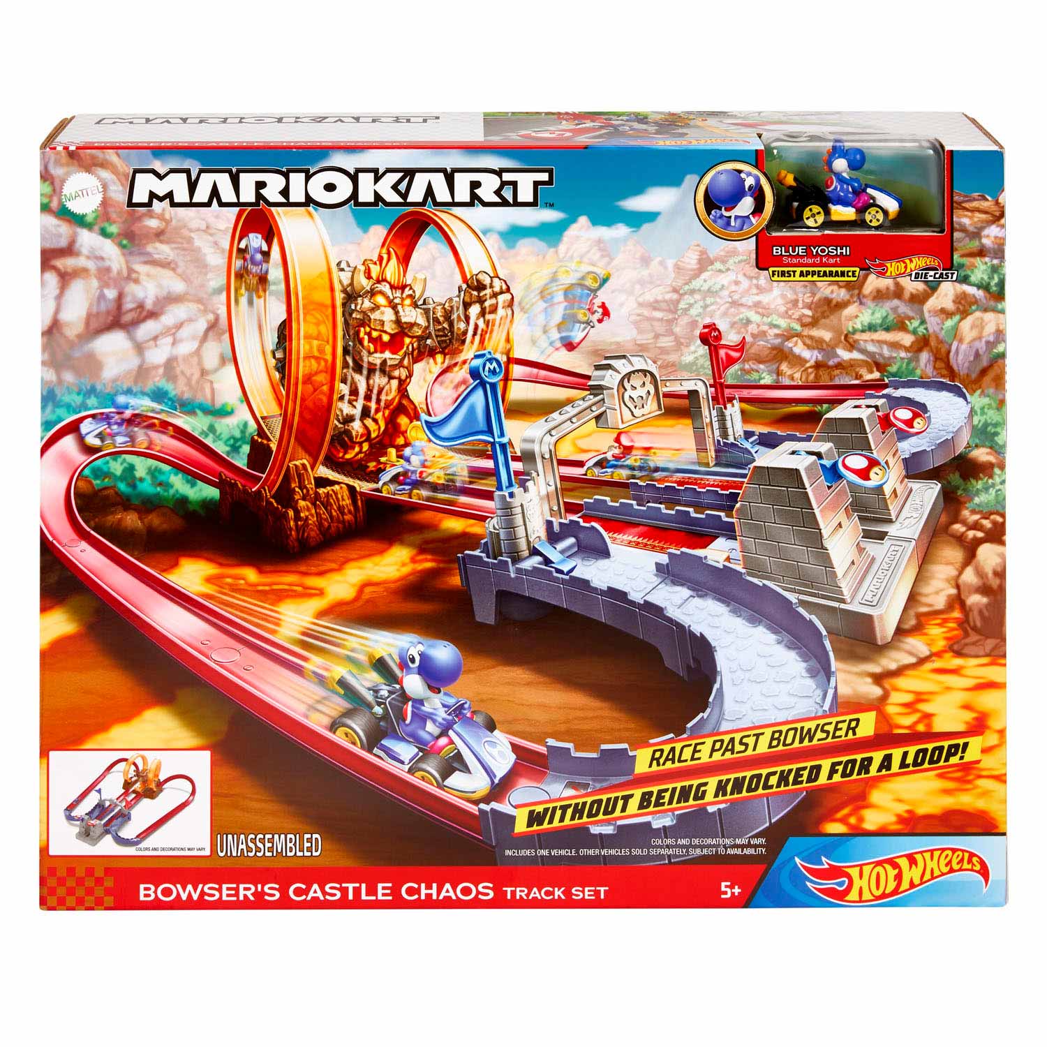 Hot Wheels Mario Kart Bowsers Castle Chaos Playset