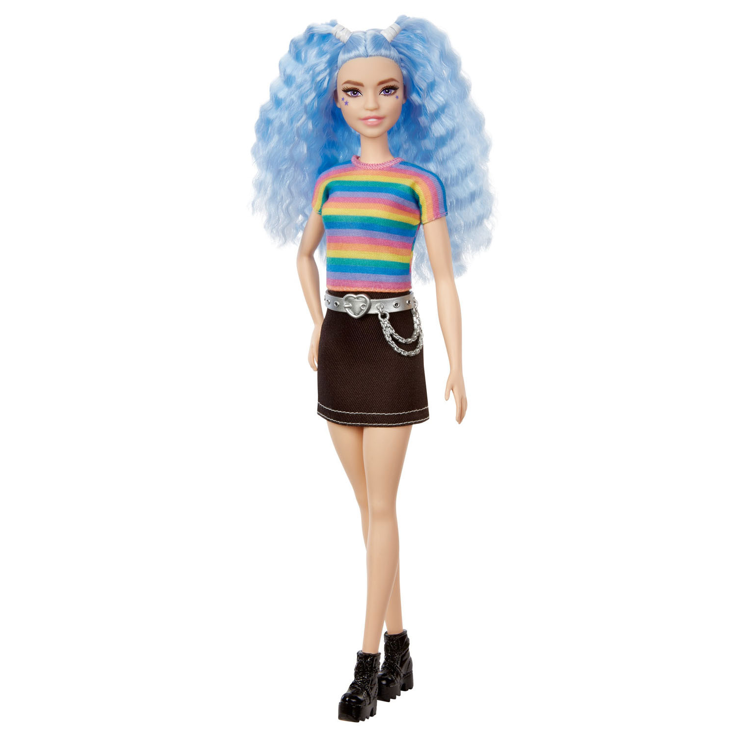 Glimp Karu ruw Barbie Fashionista Doll - Rainbow Top & Black Skirt | Thimble Toys