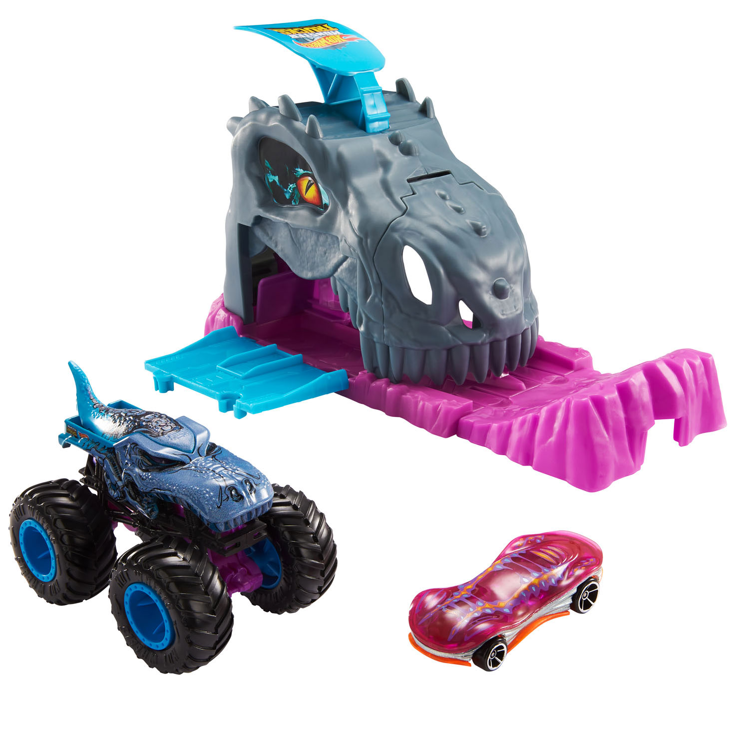  Hot Wheels Monster Trucks Mega Wrex - Plus Connect and Crash  Car 50/75 - Crash Squad 3/4 : Toys & Games