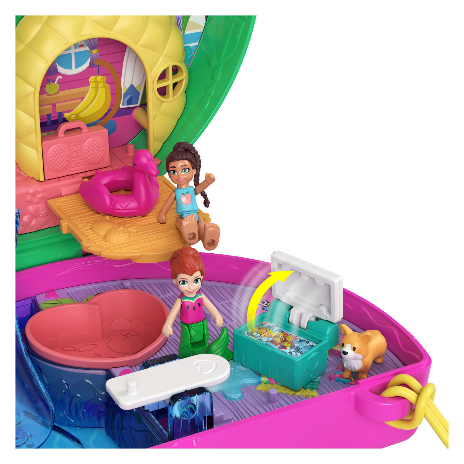 Polly Pocket Watermelon Pool Party Compact Thimble Toys