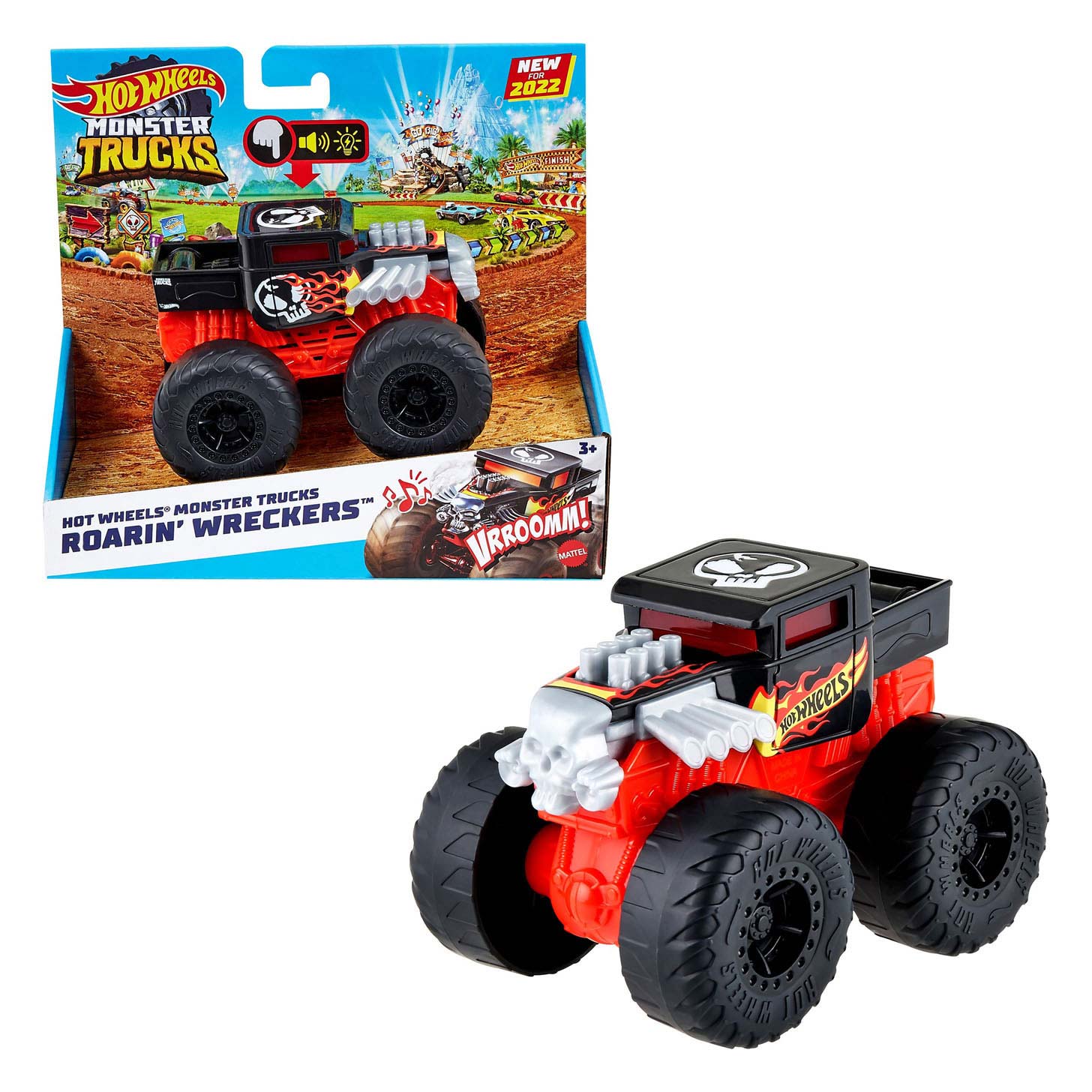 Hot Wheels Monster Trucks Roarin Wreckers Bone Shaker