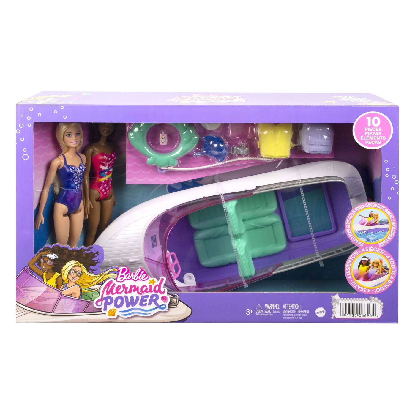 Respectvol deur Beugel Barbie Mermaid Power Doll, Boat with Accessories | Thimble Toys