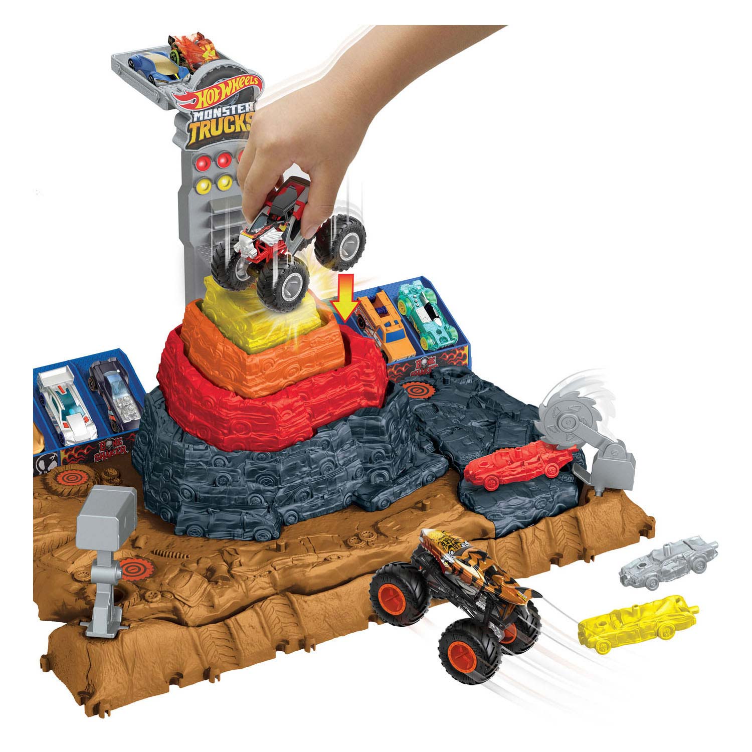 Hot Wheels Monster Trucks Arena Smashers Spin out Challenge New 2023 