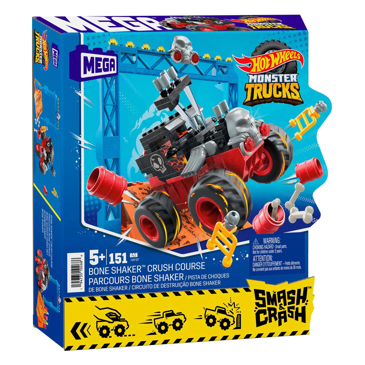 Mattel MEGA Hot Wheels Smash and Crash Gunkster Monster Truck Building Toy  with 1 Figure (84 Pieces)