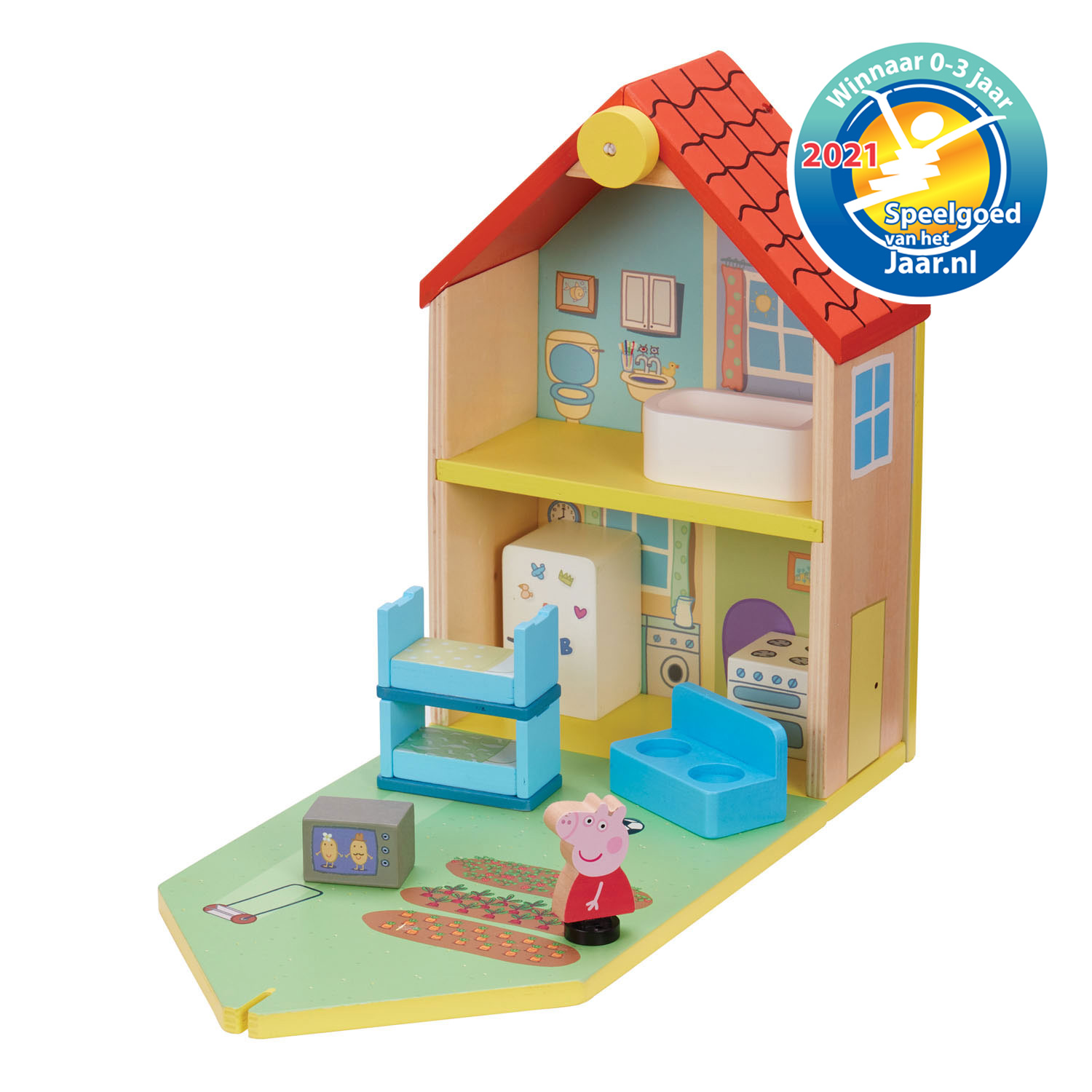 Wooden Dollhouse Peppa Pig with Accessories Thimble