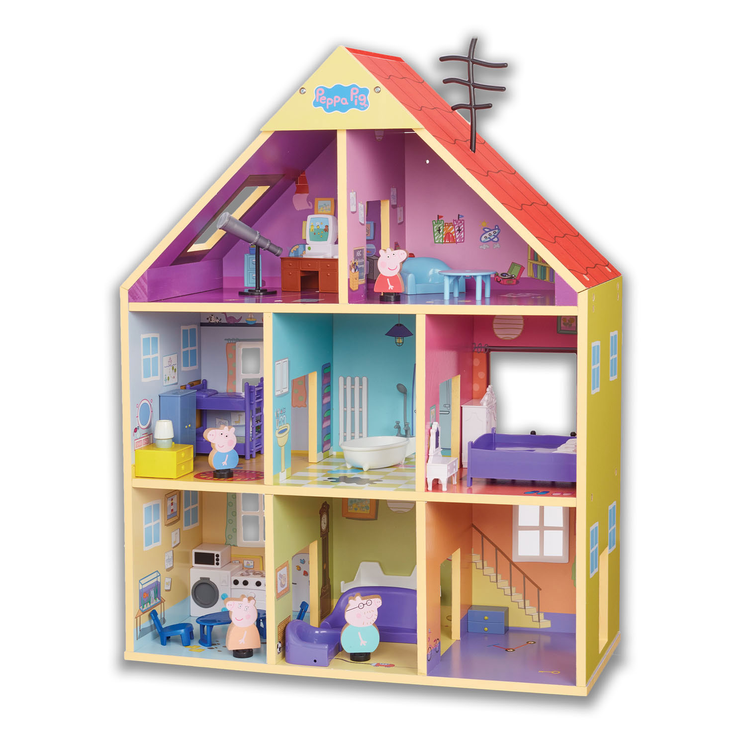 knal Min Verward Peppa Pig Wooden Dollhouse | Thimble Toys