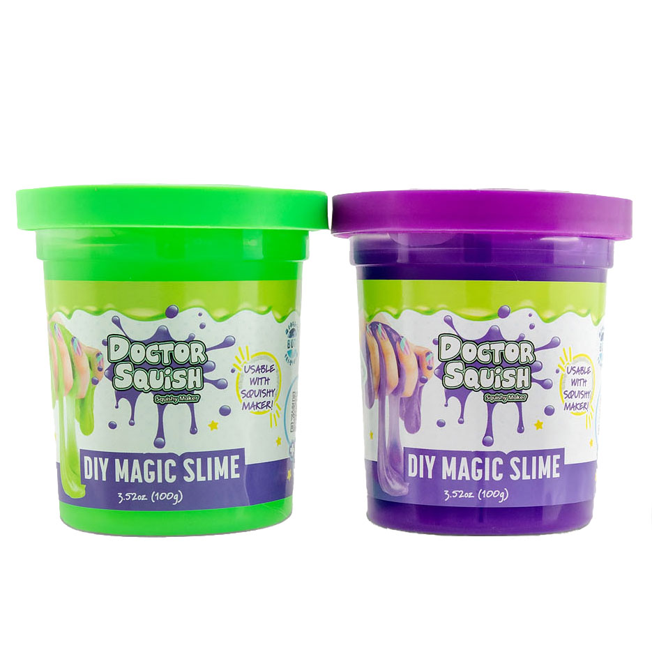 Doctor Squish - DIY Magic Slime Set, Twin Pack (Green & Purple), with Bag  of Sparkles, Ages 8+