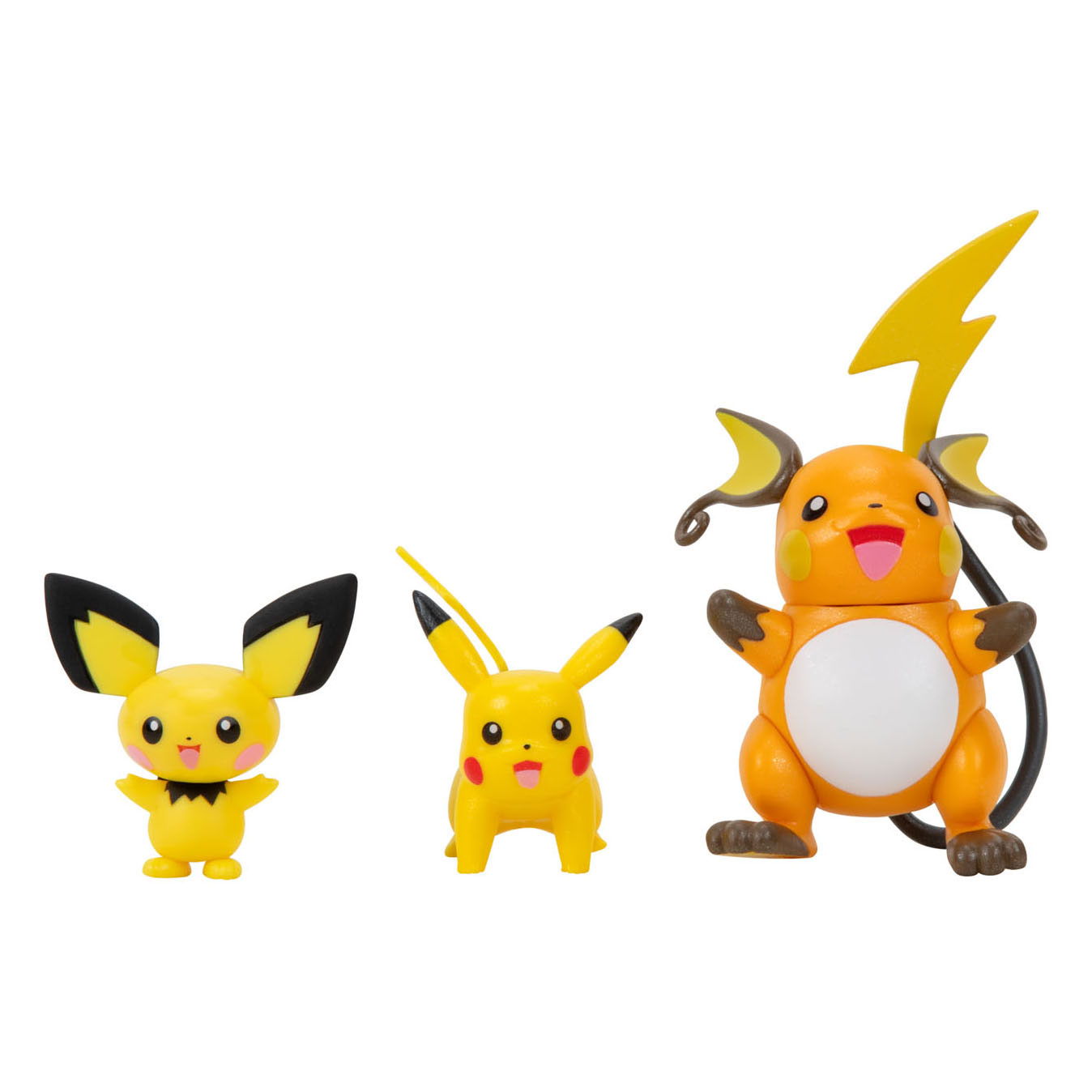 Pichu - Pikachu - Raichu #172 - #025 - #026 evolutions Pichu evolves into  Pikachu